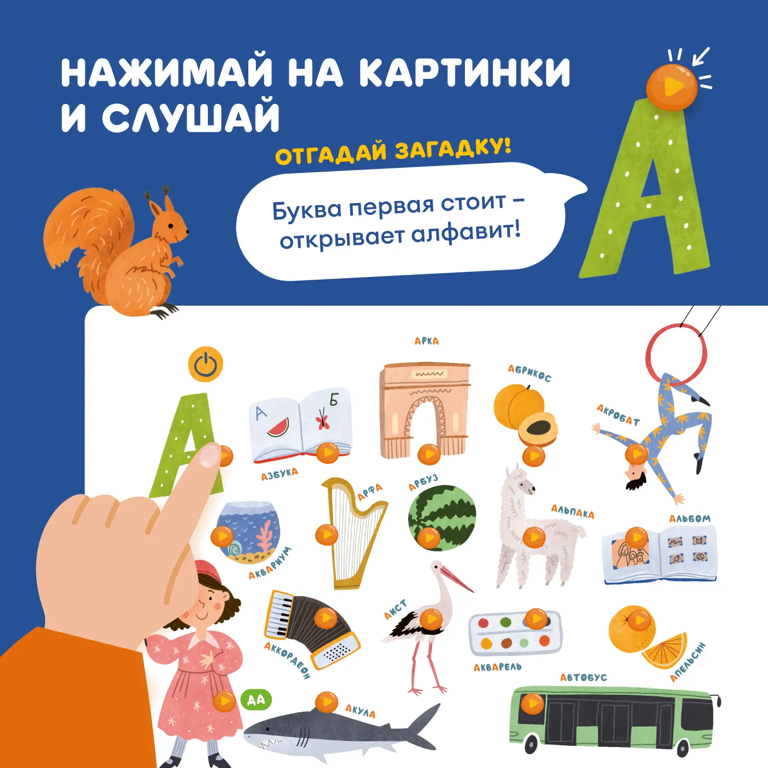 Книга интерактивная Abumba Fingerbook «Азбука» ABU-FING-03