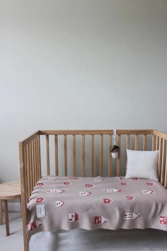 Плед детский 80х120 см LoomKnits Капучино Домики