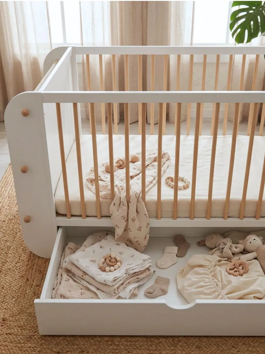 Кровать Micuna Salonica 120*60 белый/дерево (white/wood). Изображение 5
