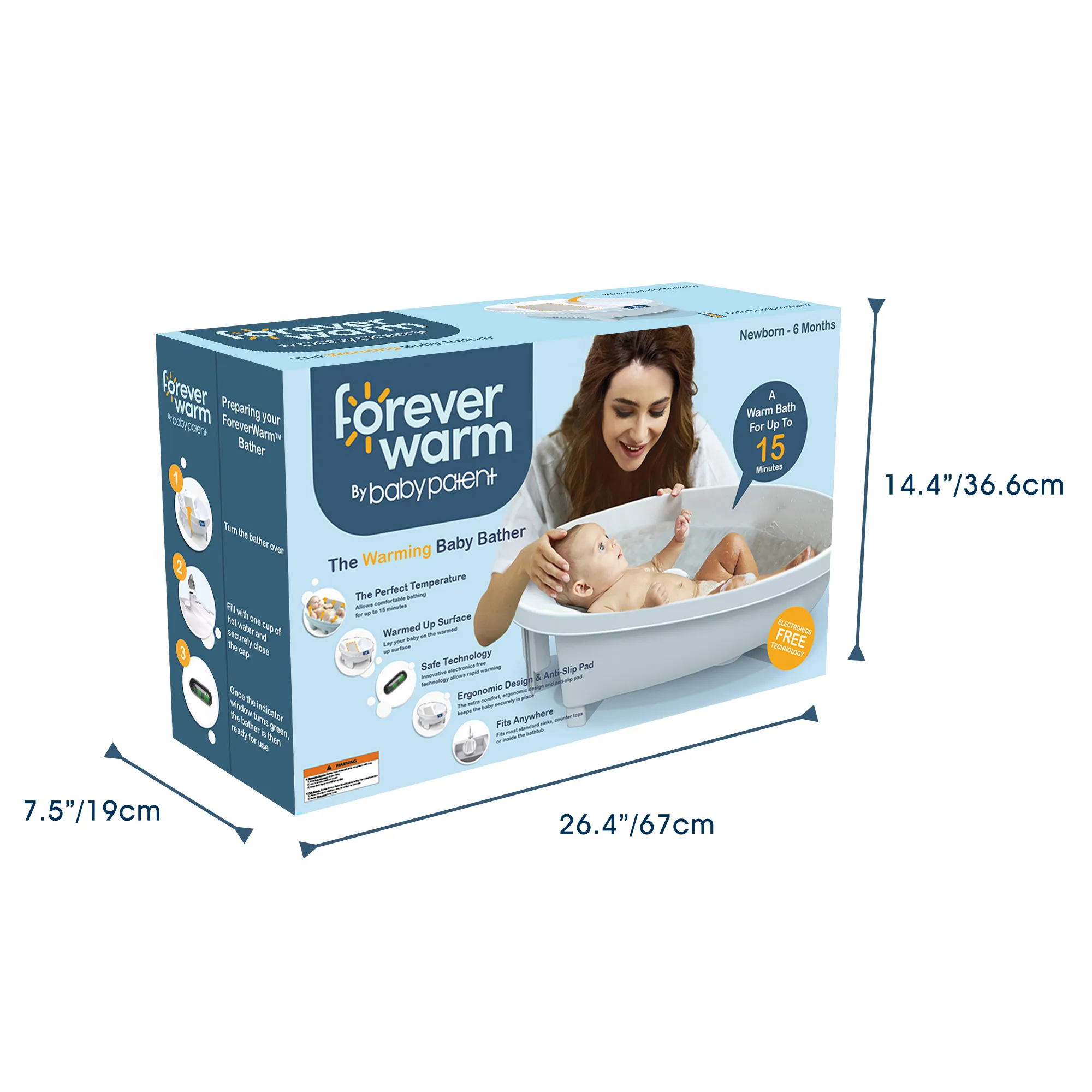 Ванночка Baby Patent с подогревом воды Forever Warm
