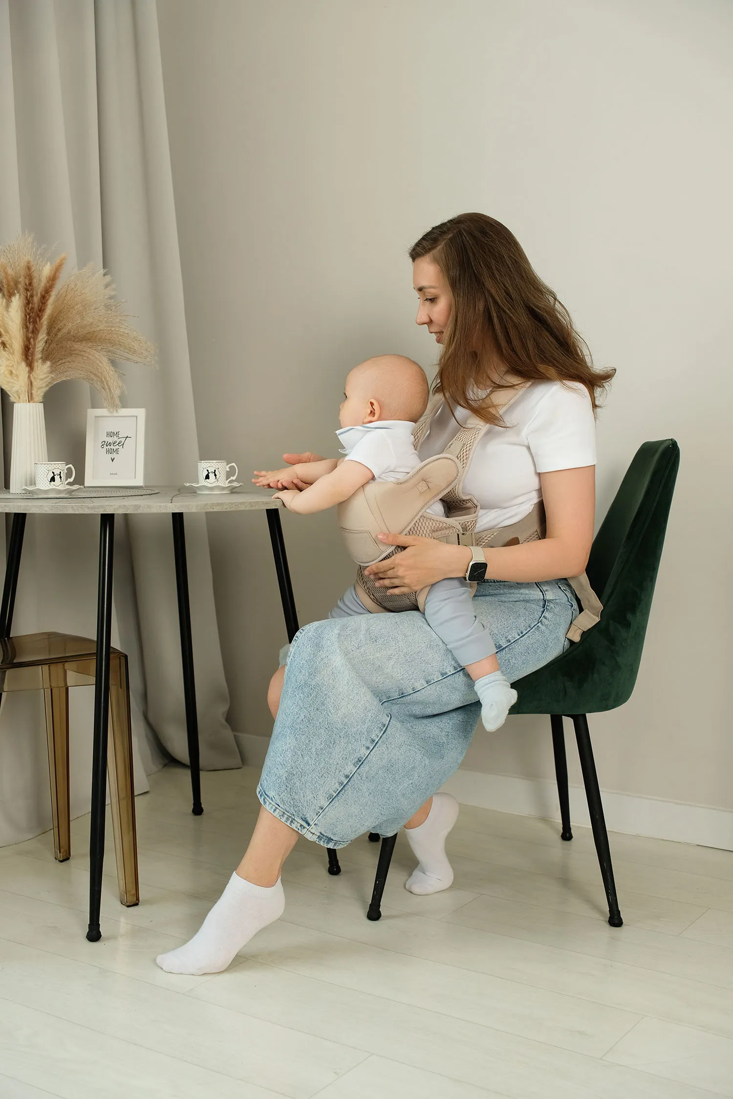 Рюкзак переноска Fiorellino beige mesh BC1847