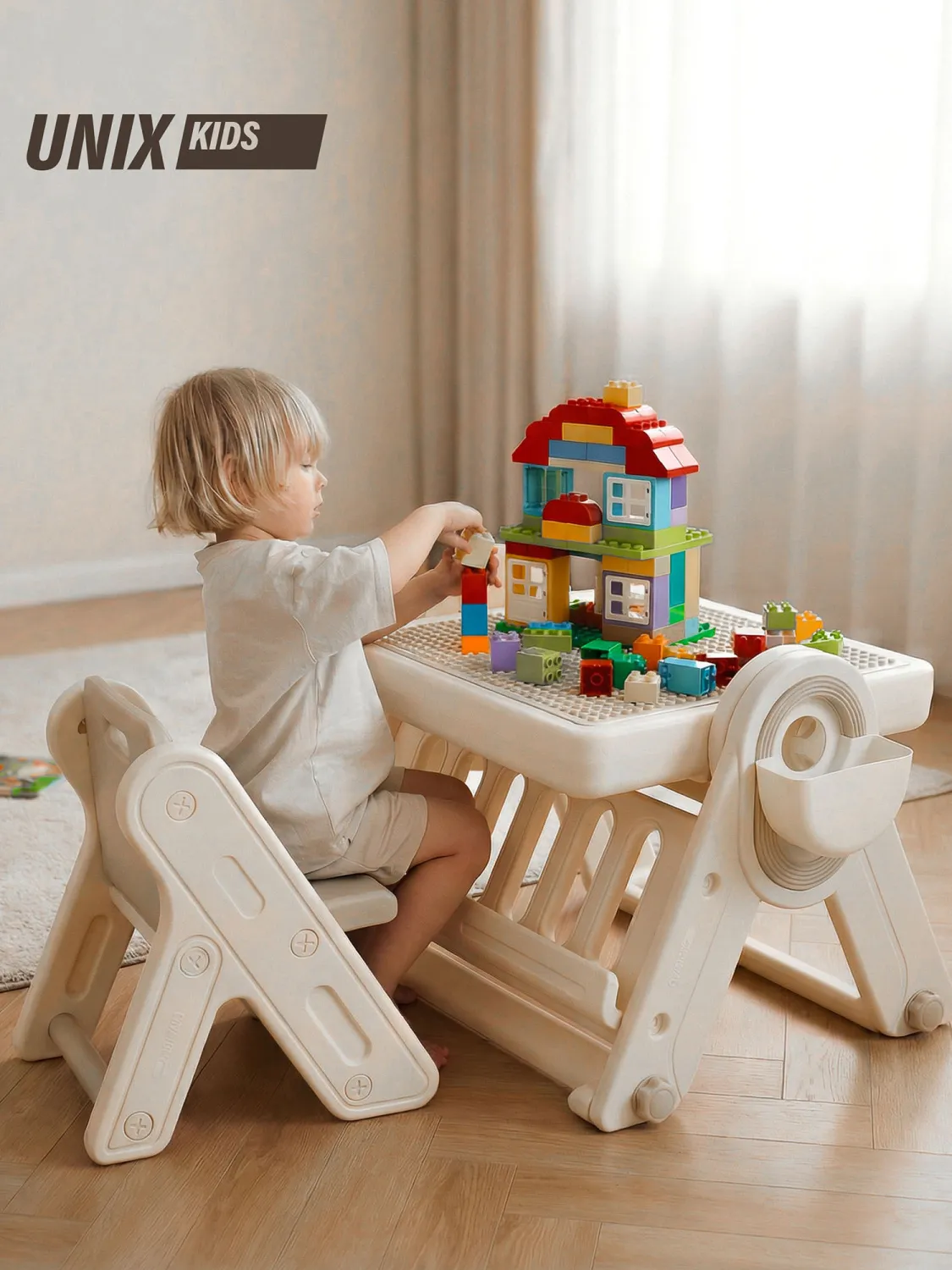 Стол со стульчиком 4 в 1 детский развивающий UNIX Kids Lego