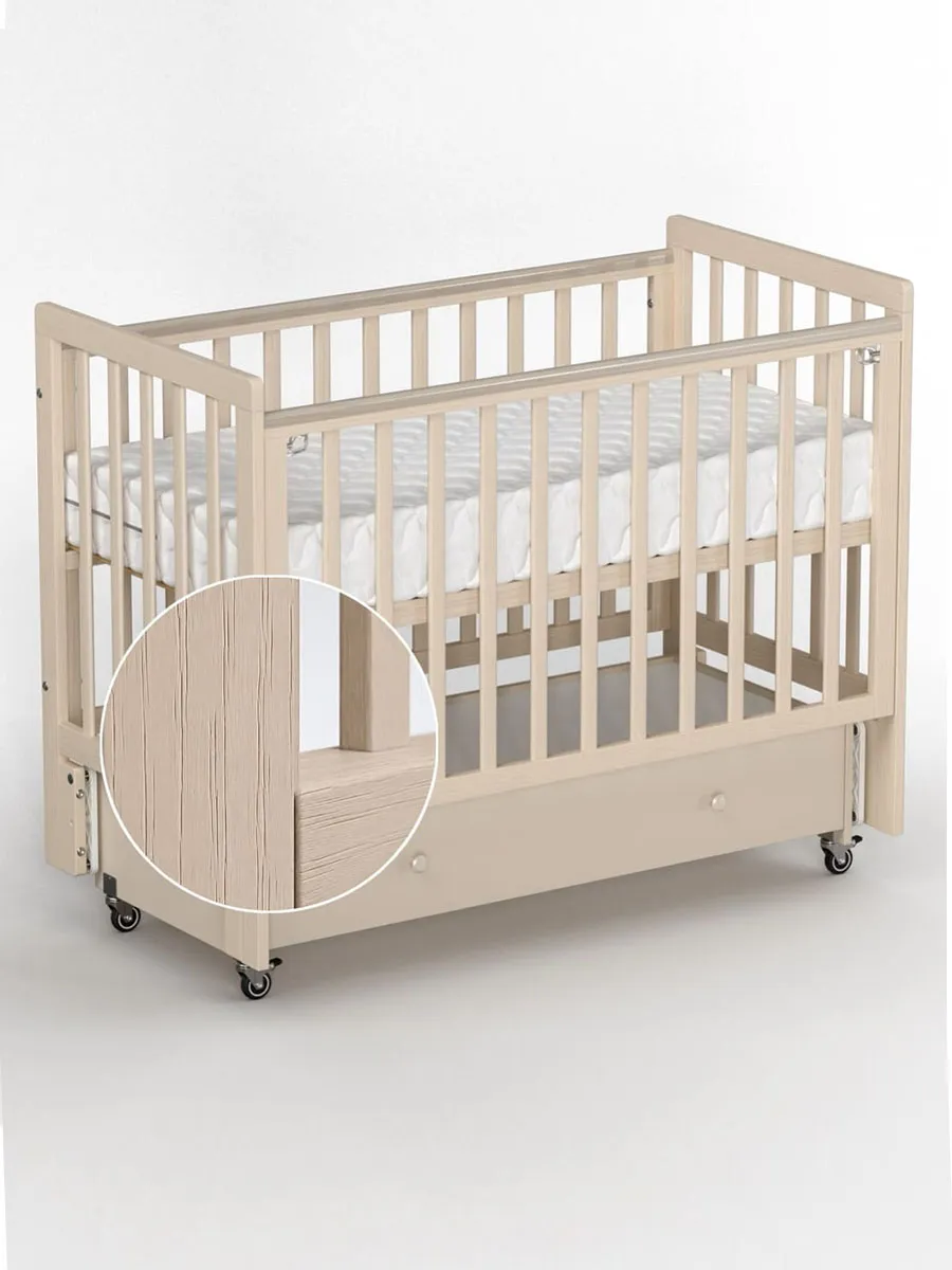 Кровать ANTEMI Classic Sleep Premium 120х60 с ящиком-маятником сатин НИК 24сатин. Изображение 7