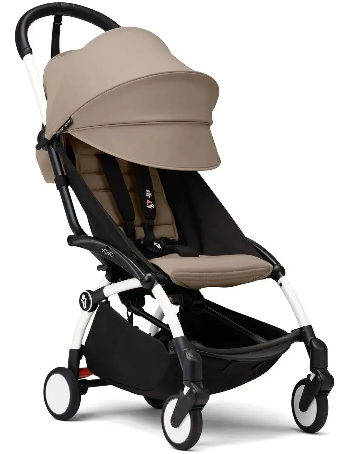 Коляска 2 в 1 Stokke YOYO3, серо-коричневый (taupe), рама белая, люлька мягкая. Изображение 8