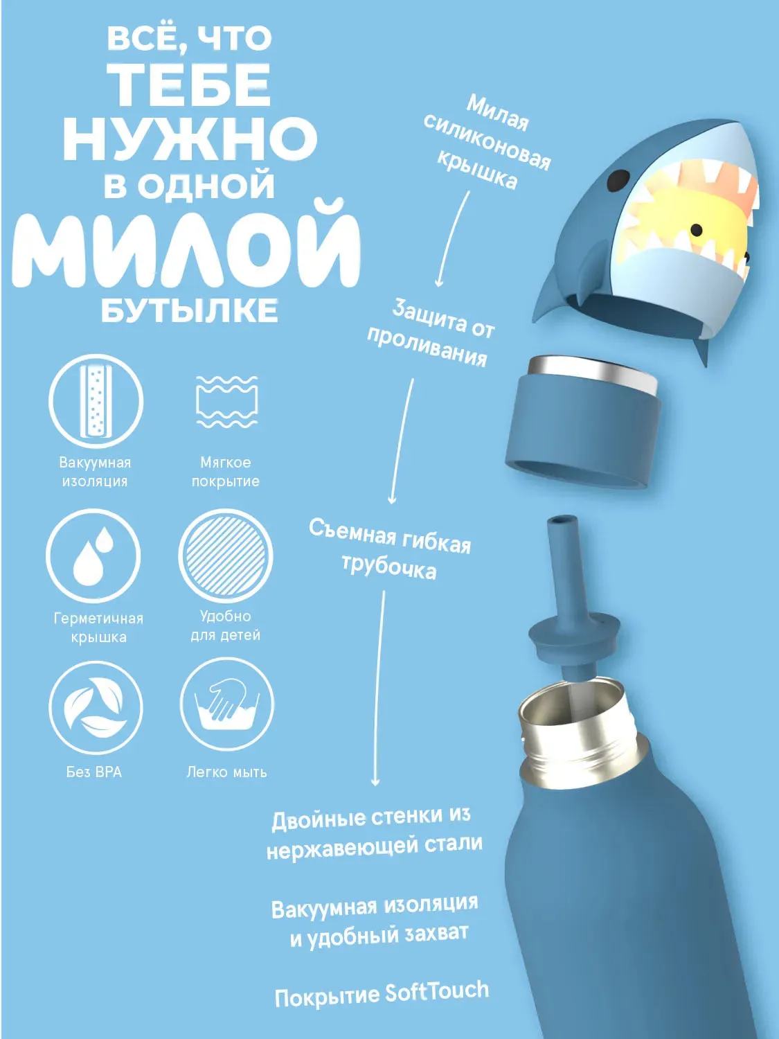 Бутылка Asobu для холодных и горячих напитков Bestie 460 мл