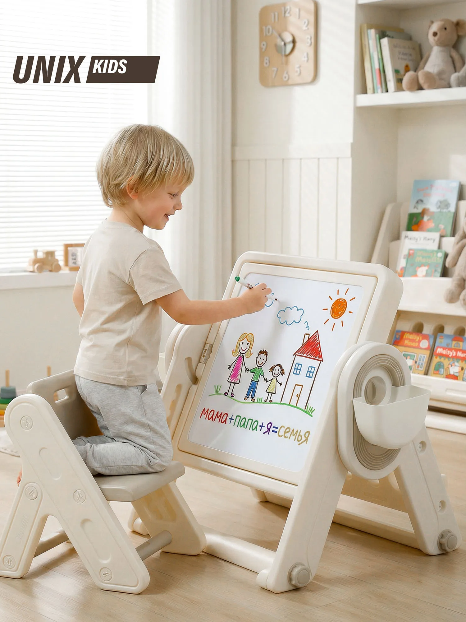 Стол со стульчиком 4 в 1 детский развивающий UNIX Kids Lego