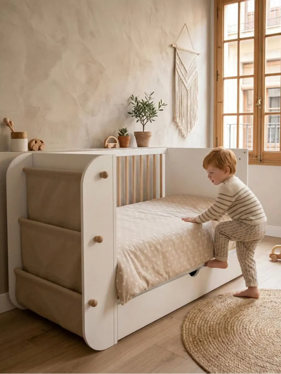 Кровать Micuna Salonica 120*60 белый/дерево (white/wood). Изображение 11