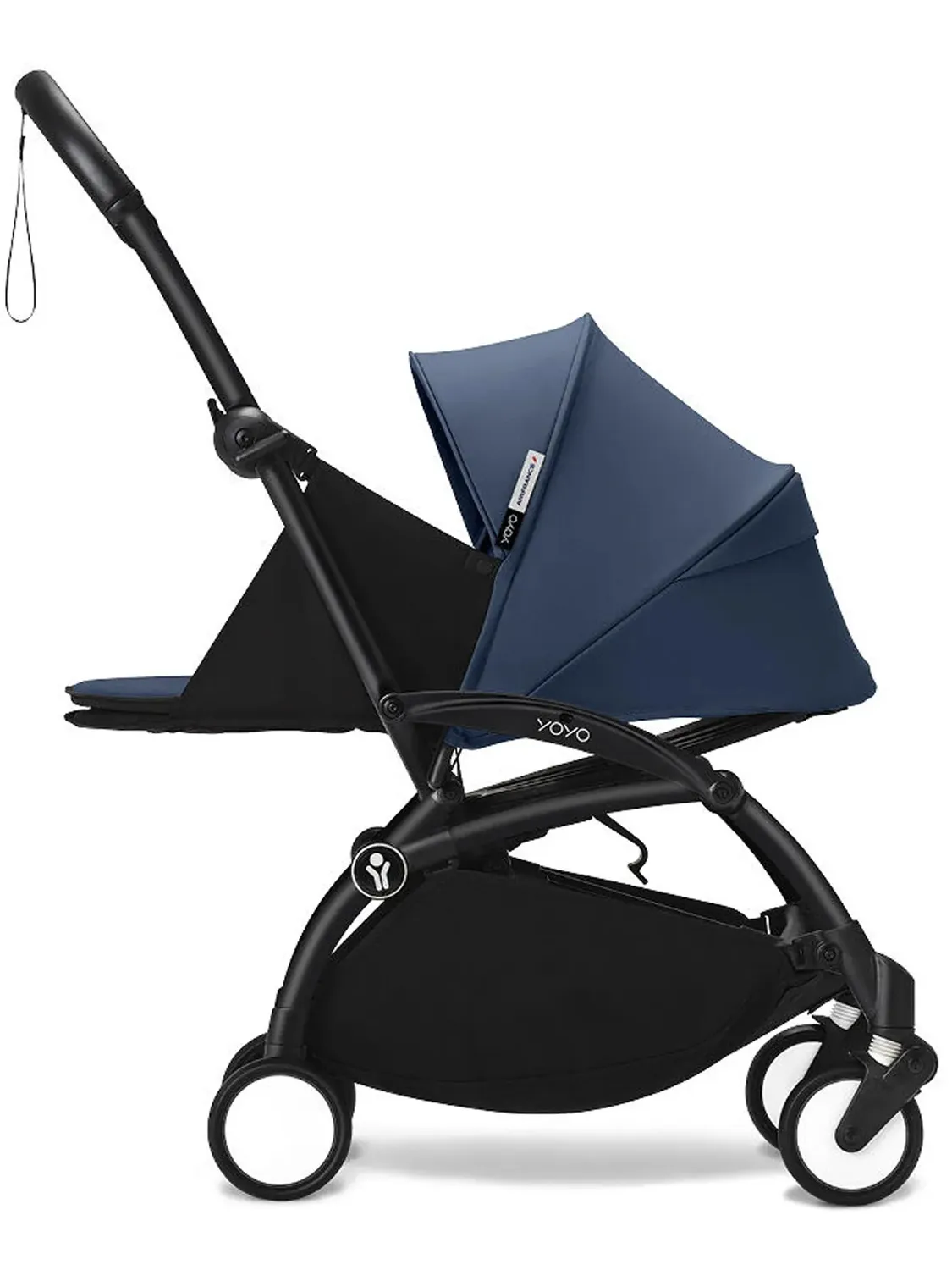 Коляска 2 в 1 STOKKE YOYO3 Эйр Франс синий, рама черная, люлька мягкая. Изображение 3