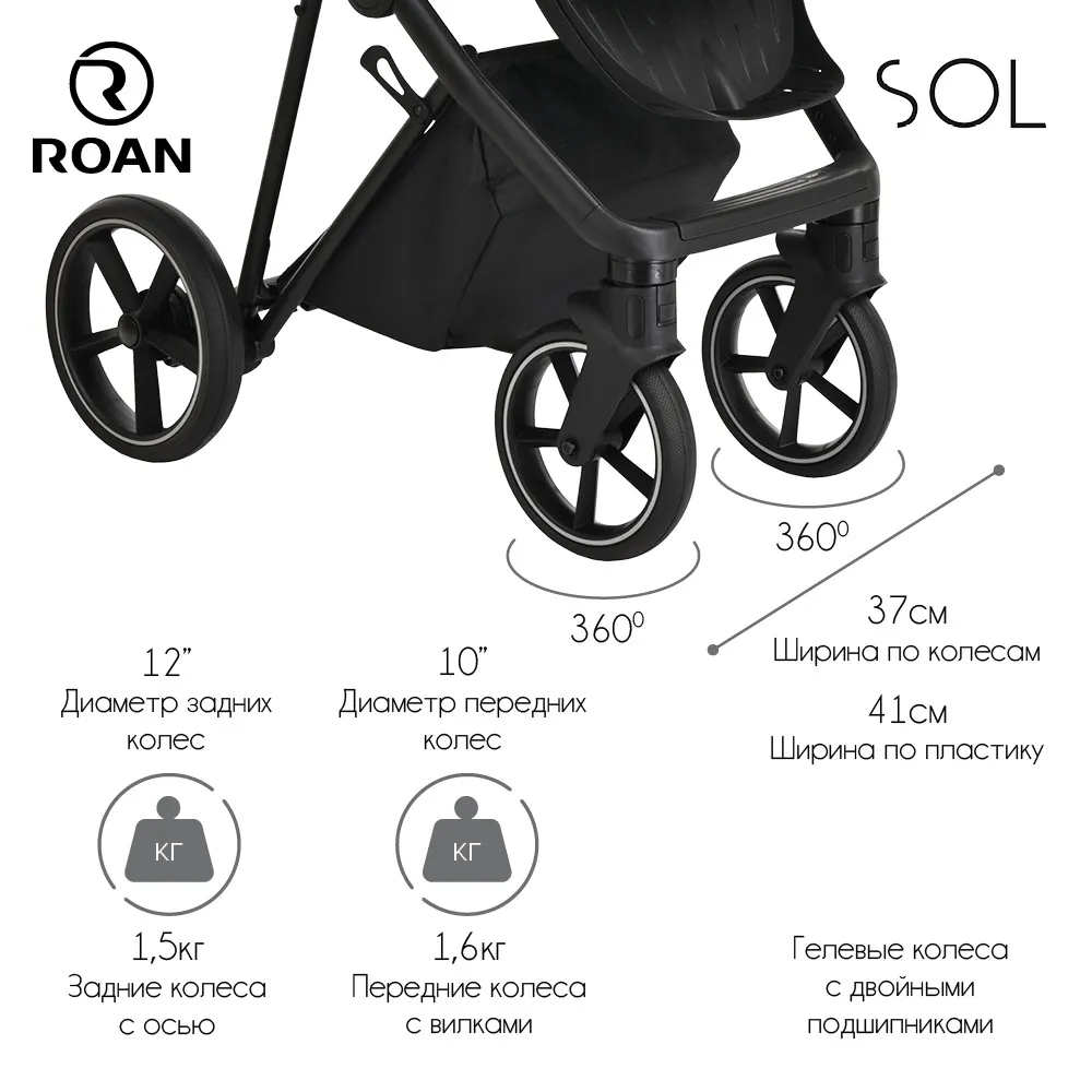 Коляска 2 в 1 Roan Sol