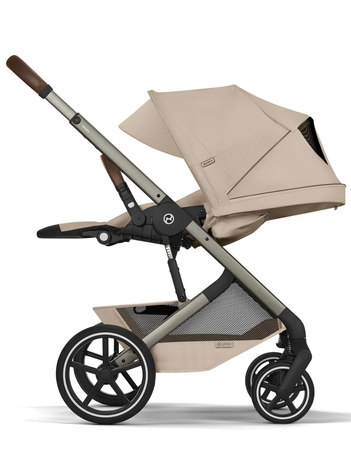 Коляска прогулочная Cybex Balios S Lux TPE (2026), бежевый (almond beige), с дождевиком. Изображение 8