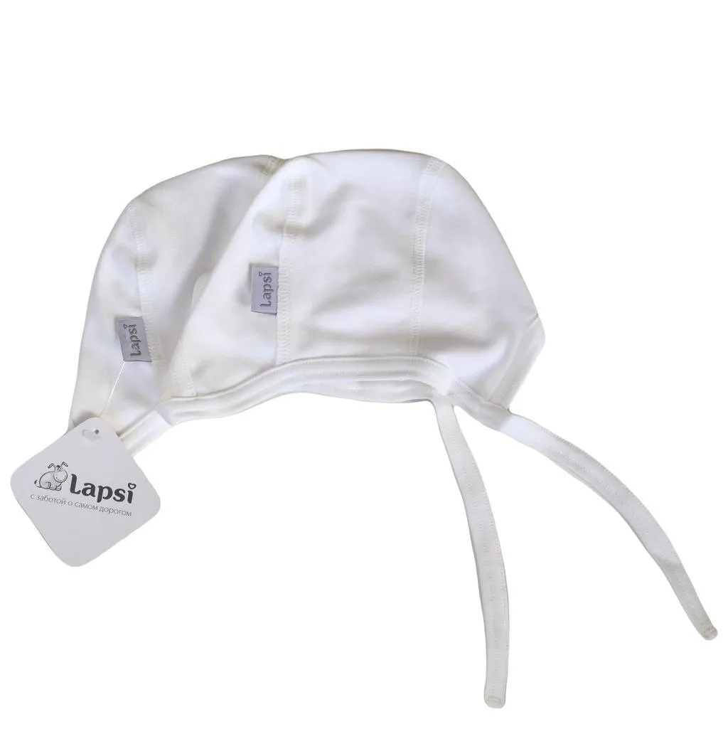Комплект Lapsi № 4.2: чепчик-шлем (2 шт, молочный)