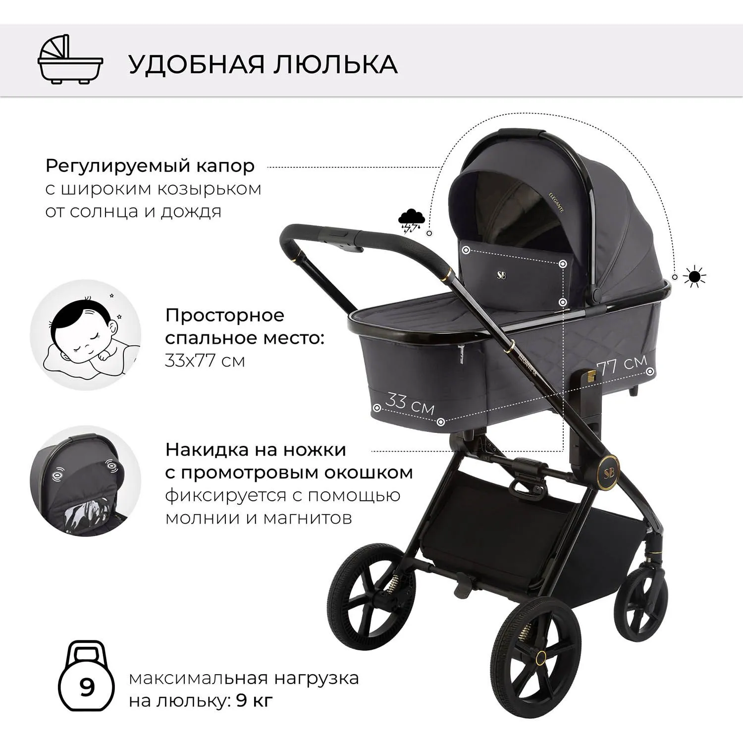 Коляска 2 в 1 Sweet Baby Elegante GL