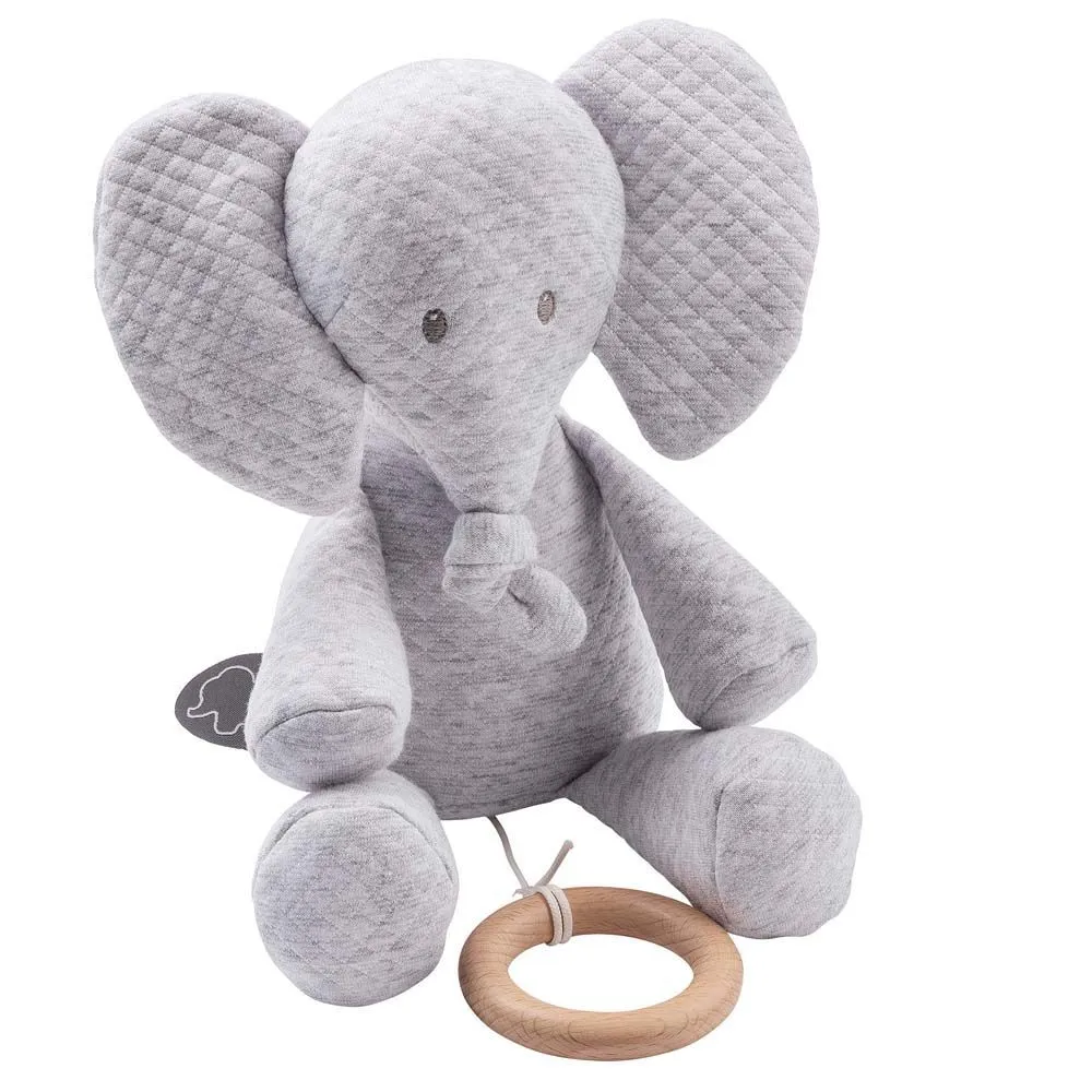 Игрушка мягкая музыкальная Nattou Soft Toy Tembo Jacquard Слоник 28 см 929370