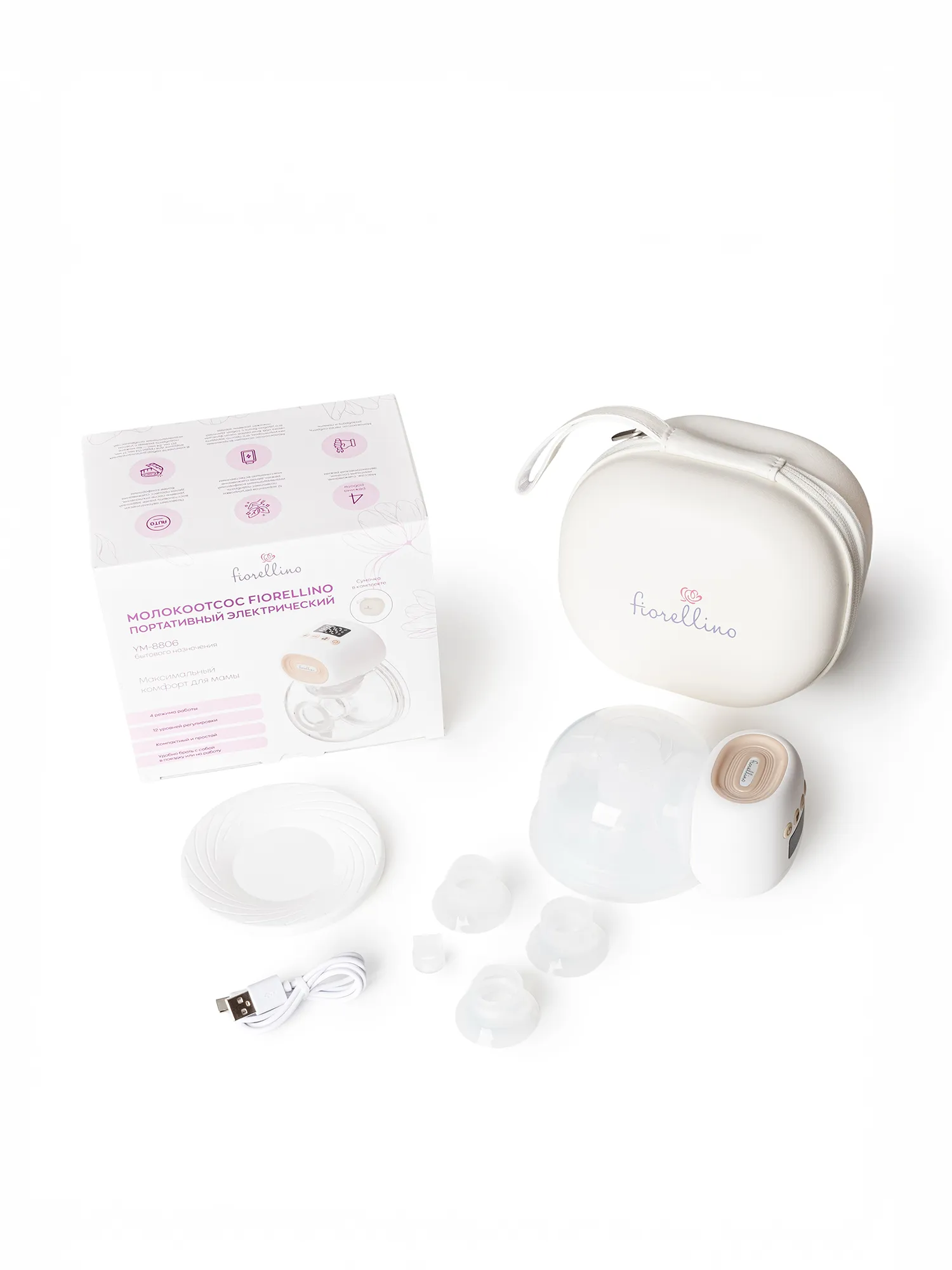 Молокоотсос Fiorellino портативный электрический YM-8806