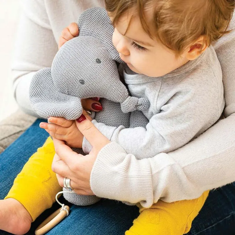 Игрушка мягкая музыкальная Nattou Soft Toy Tembo Jacquard Слоник 28 см 929370