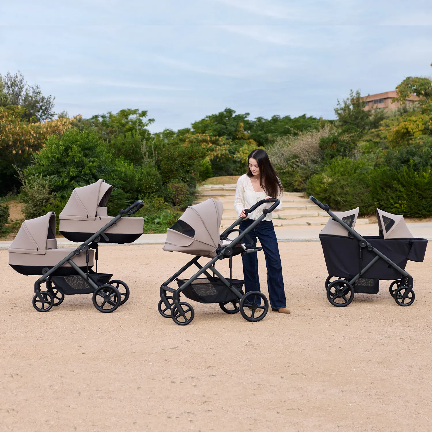 Коляска-вагончик прогулочная Wagon для двойни Anex Modu