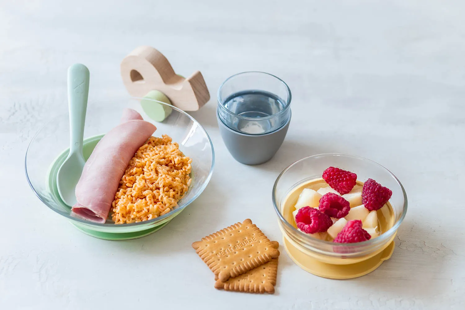 Набор посуды Beaba стеклянный 2 тарелки, чашка Coffret Repas Verre