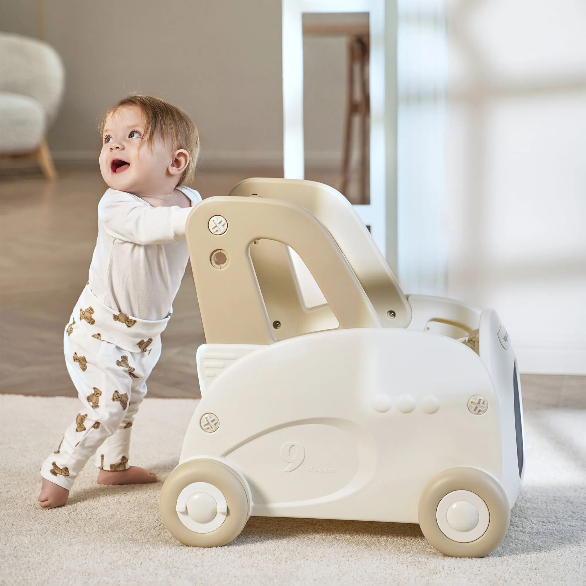 Игрушка-каталка Happy Baby VROOMY «ВРУМИ» milky 331958