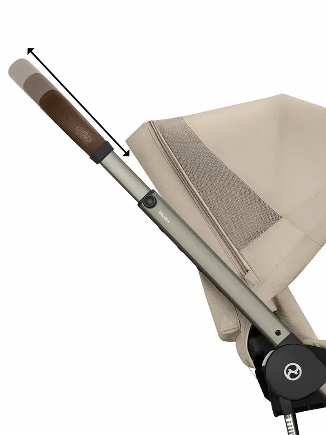 Коляска прогулочная Cybex Balios S Lux TPE (2026), бежевый (almond beige), с дождевиком. Изображение 12