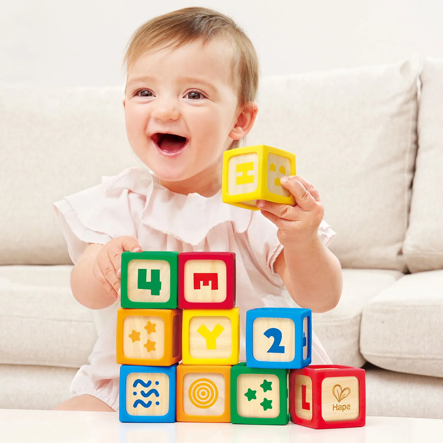 Кубики деревянные Hape в силиконовых чехлах 10 шт. E0131_HP