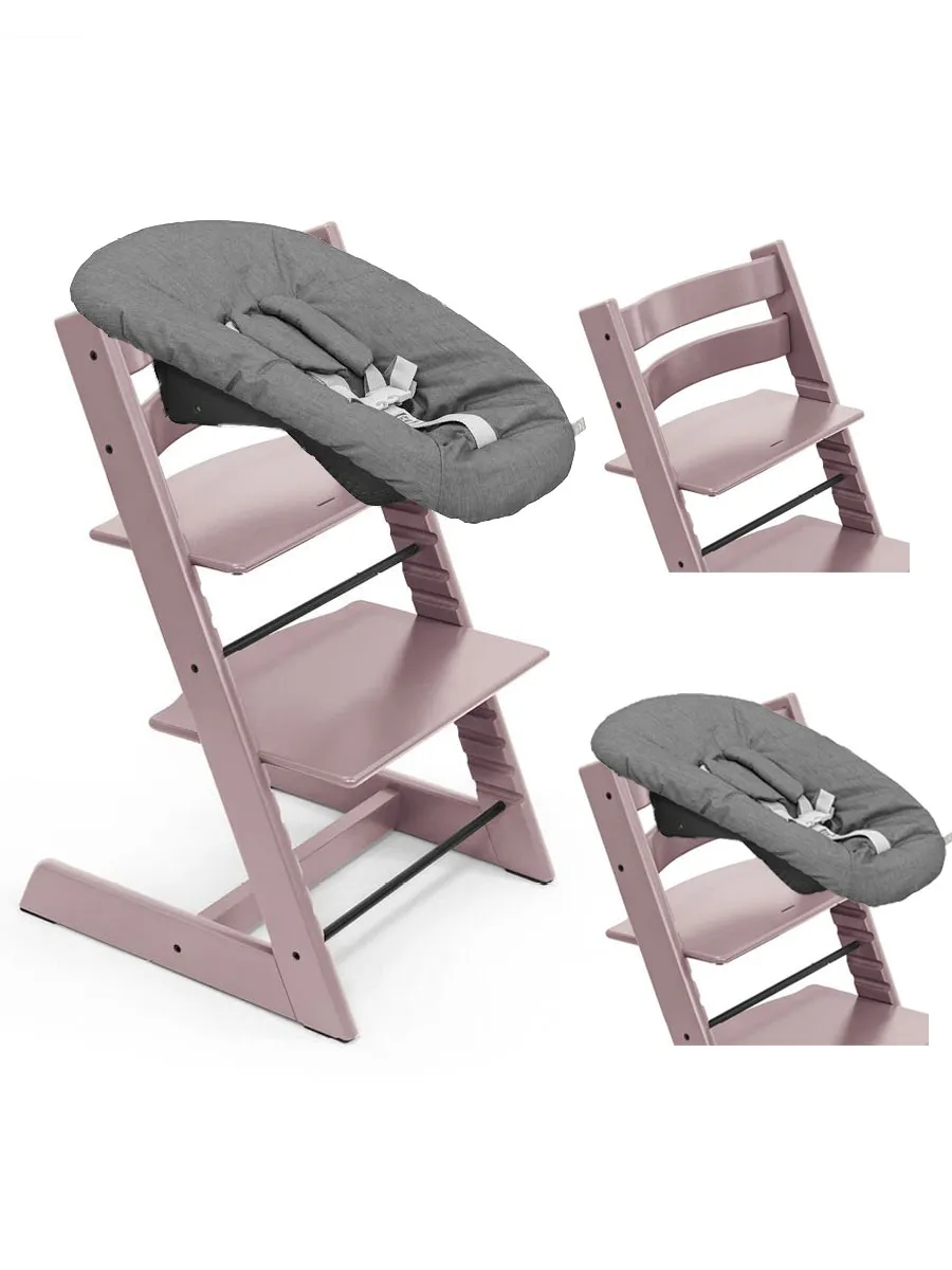 Стул Stokke Tripp Trapp Лиловый (Heather Mauve) 100141 + Сиденье 0+ Антрацит (Anthracite) 526104. Изображение 1