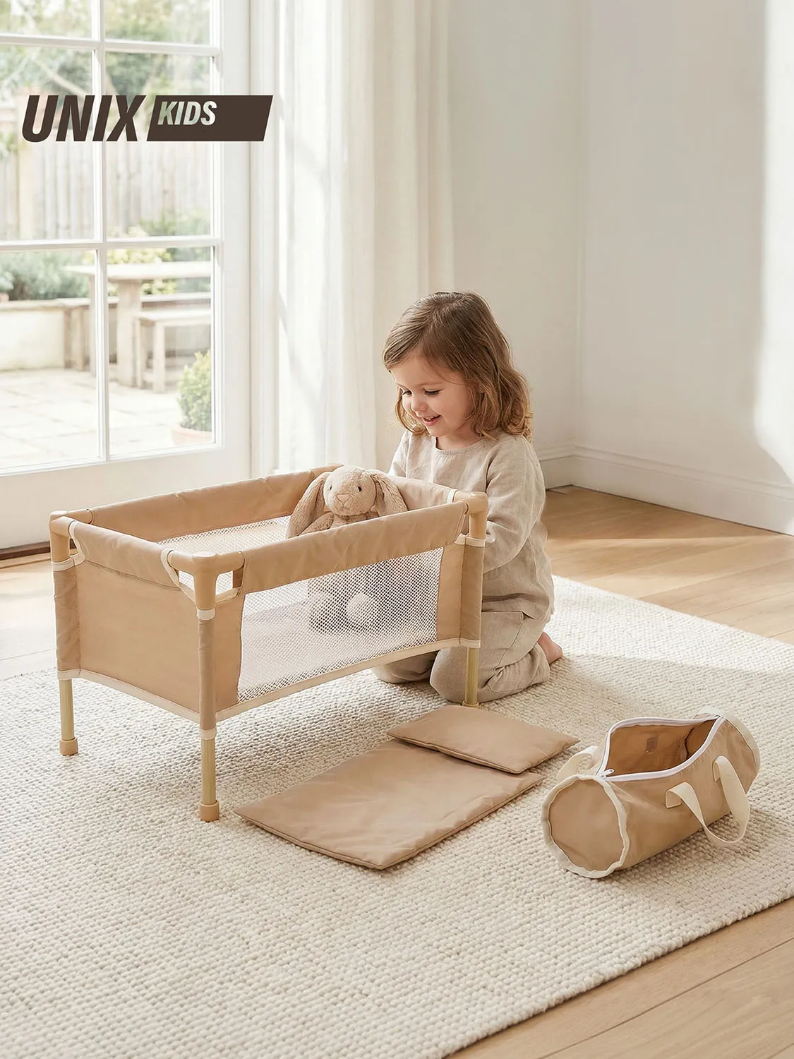 Кроватка UNIX Kids Doll для кукол Бежевый (Camel) DOLLCRIBCL