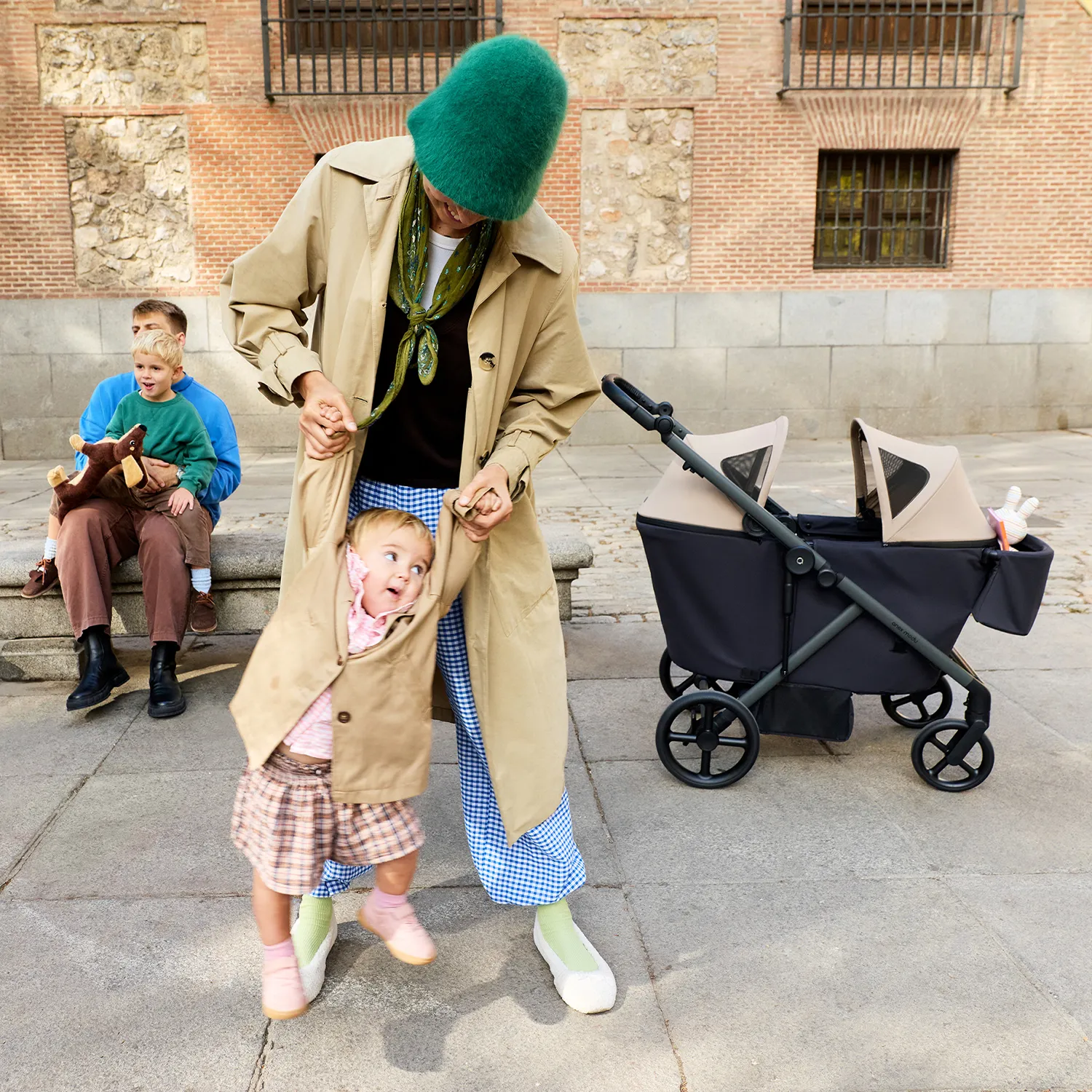 Коляска-вагончик прогулочная Wagon для двойни Anex Modu