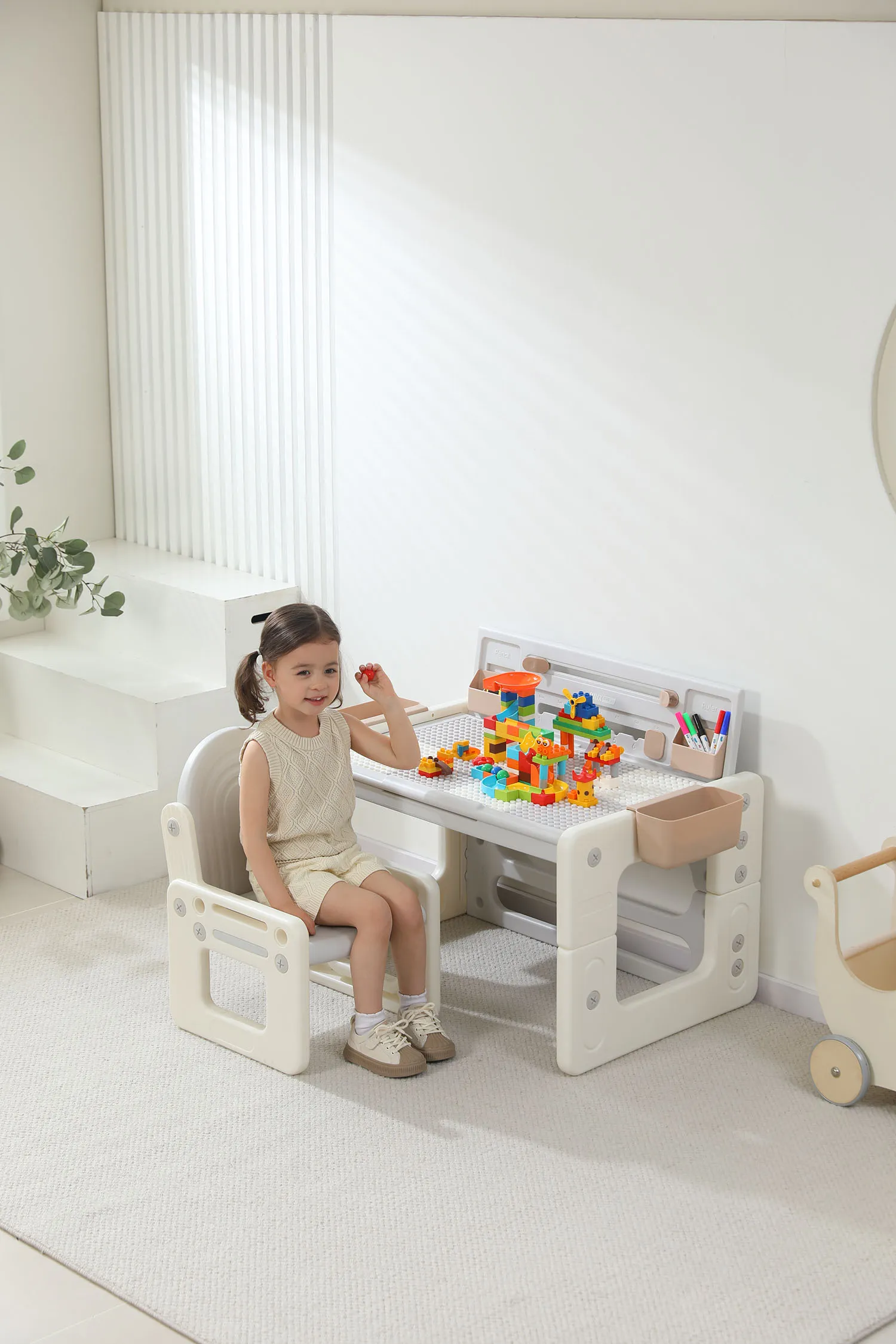 Стол со стульчиком 4 в 1 детский развивающий UNIX Kids Lego