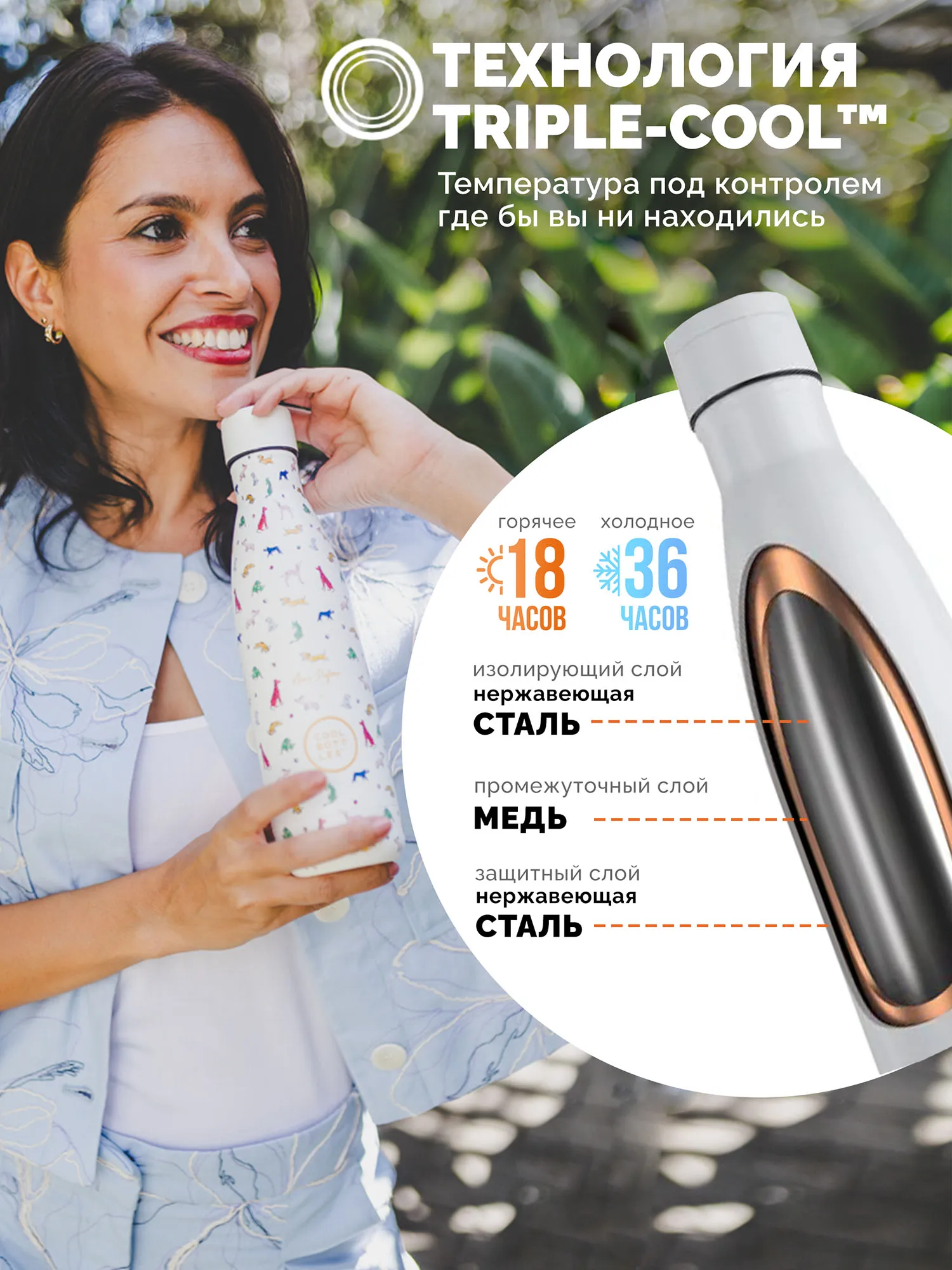 Термос-термобутылка Cool Bottles Arno Dufour Doggie Party 500 мл