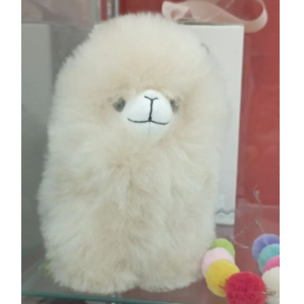 Игрушка мягкая ЛеРаРу Маленькая большеголовая альпака Ванильное облачко 18 см