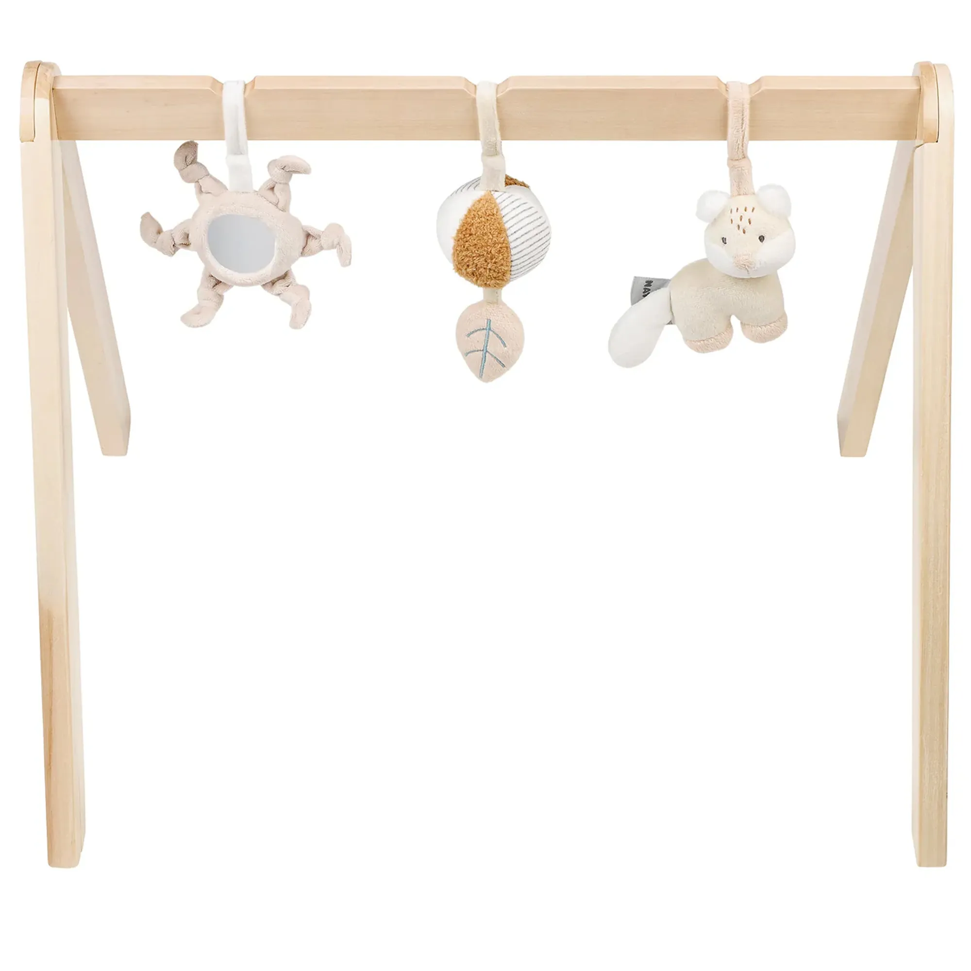 Деревянная арка Nattou FLO, ERNEST & OLI Лиса, Лев и Слоник с подвесом 682220