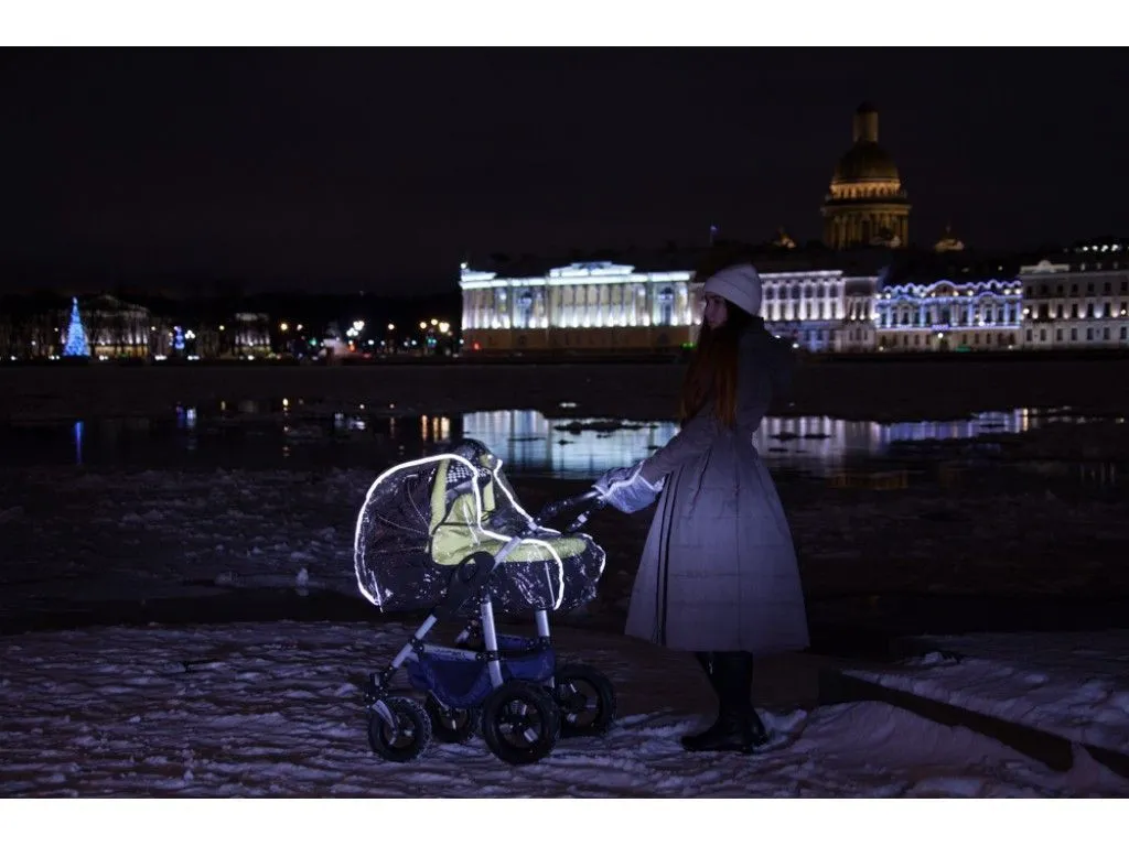 Дождевик Roxy-Kids на коляску универсальный со светоотражателем в сумке RRC-002