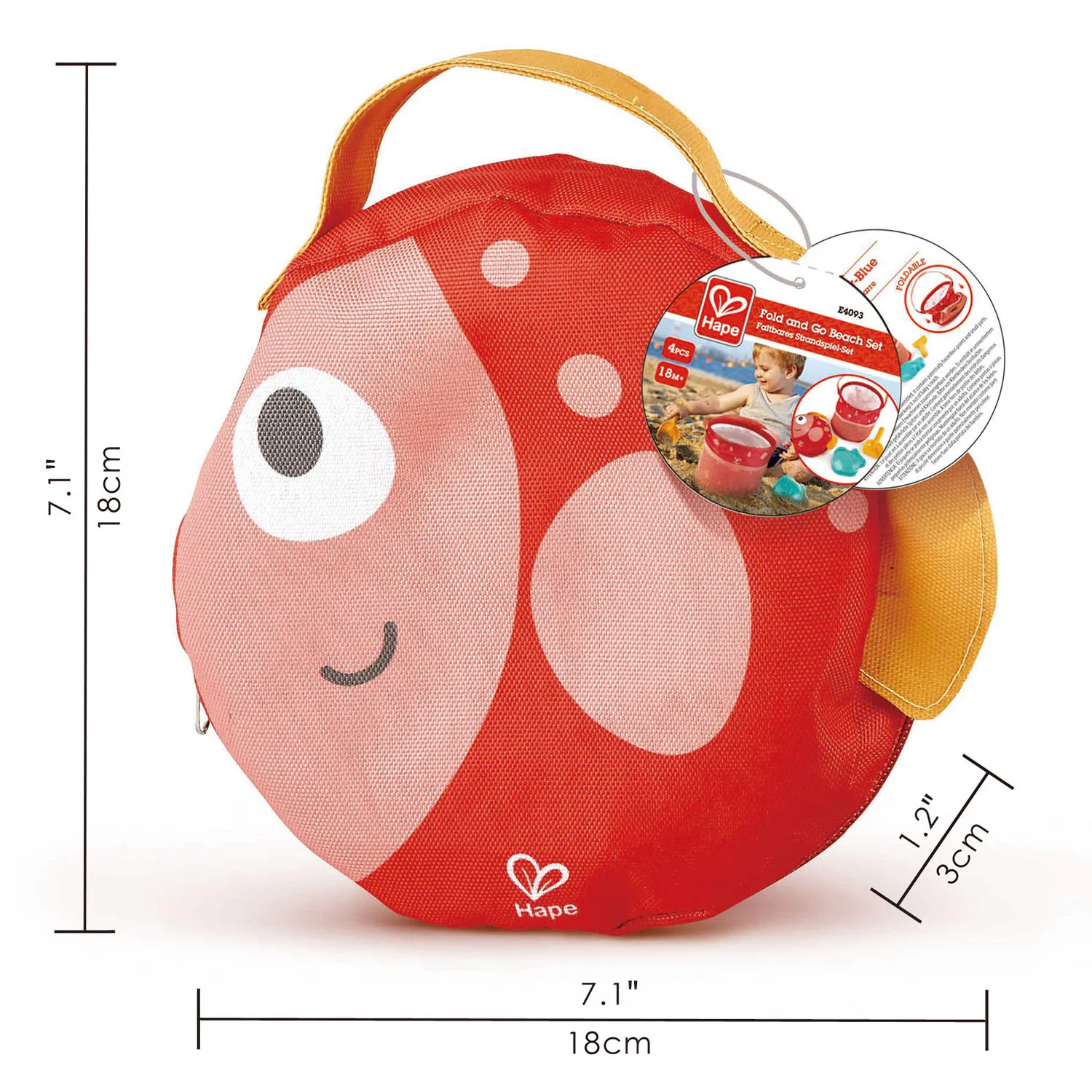 Набор игровой HAPE для песочницы формочка «Рыбка», совок, ведерко-сумочка E4093_HP