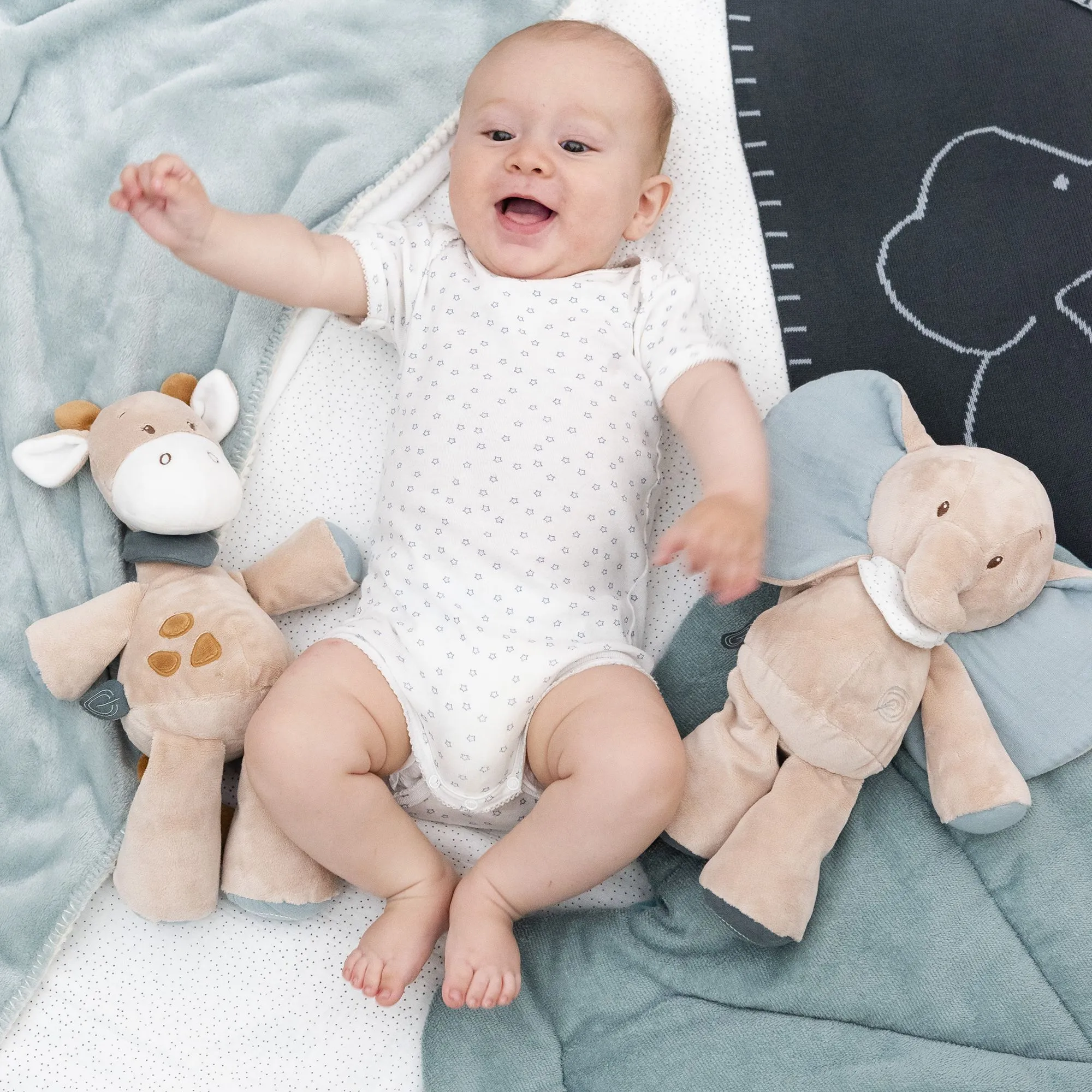 Плед Nattou 100x135 см Luna & Axel Жираф и Слоник 748315