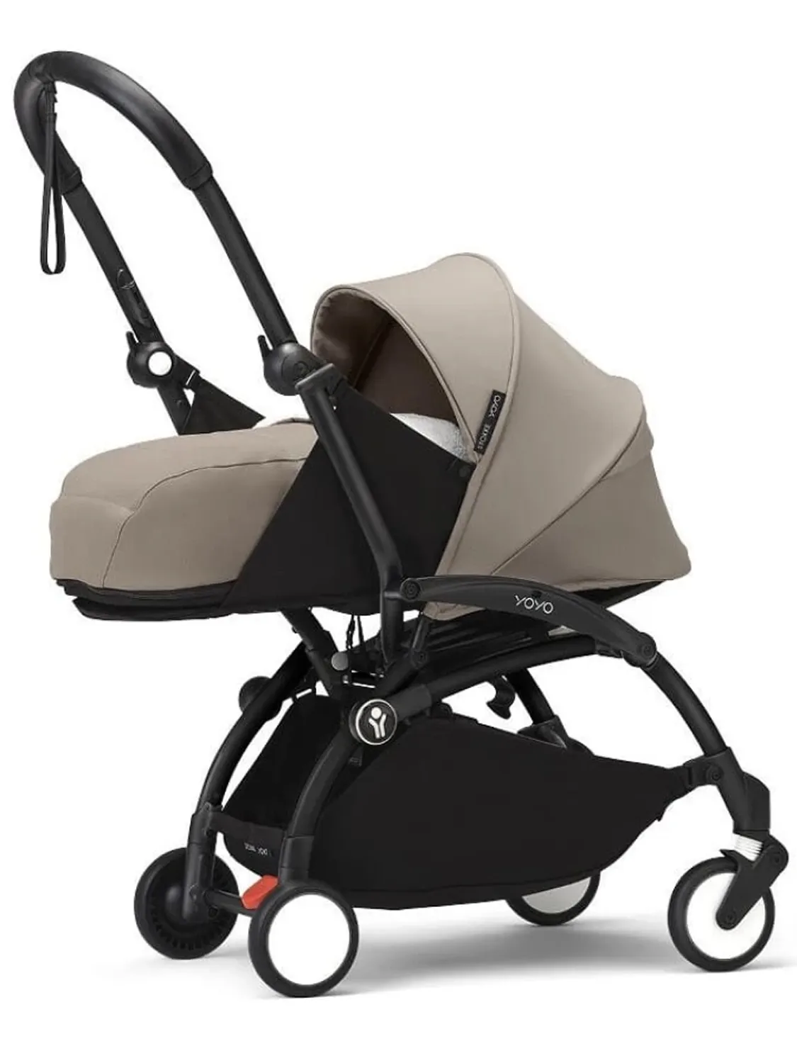 Коляска 2 в 1 Stokke YOYO3, серо-коричневый (taupe), рама черная, люлька мягкая. Изображение 2