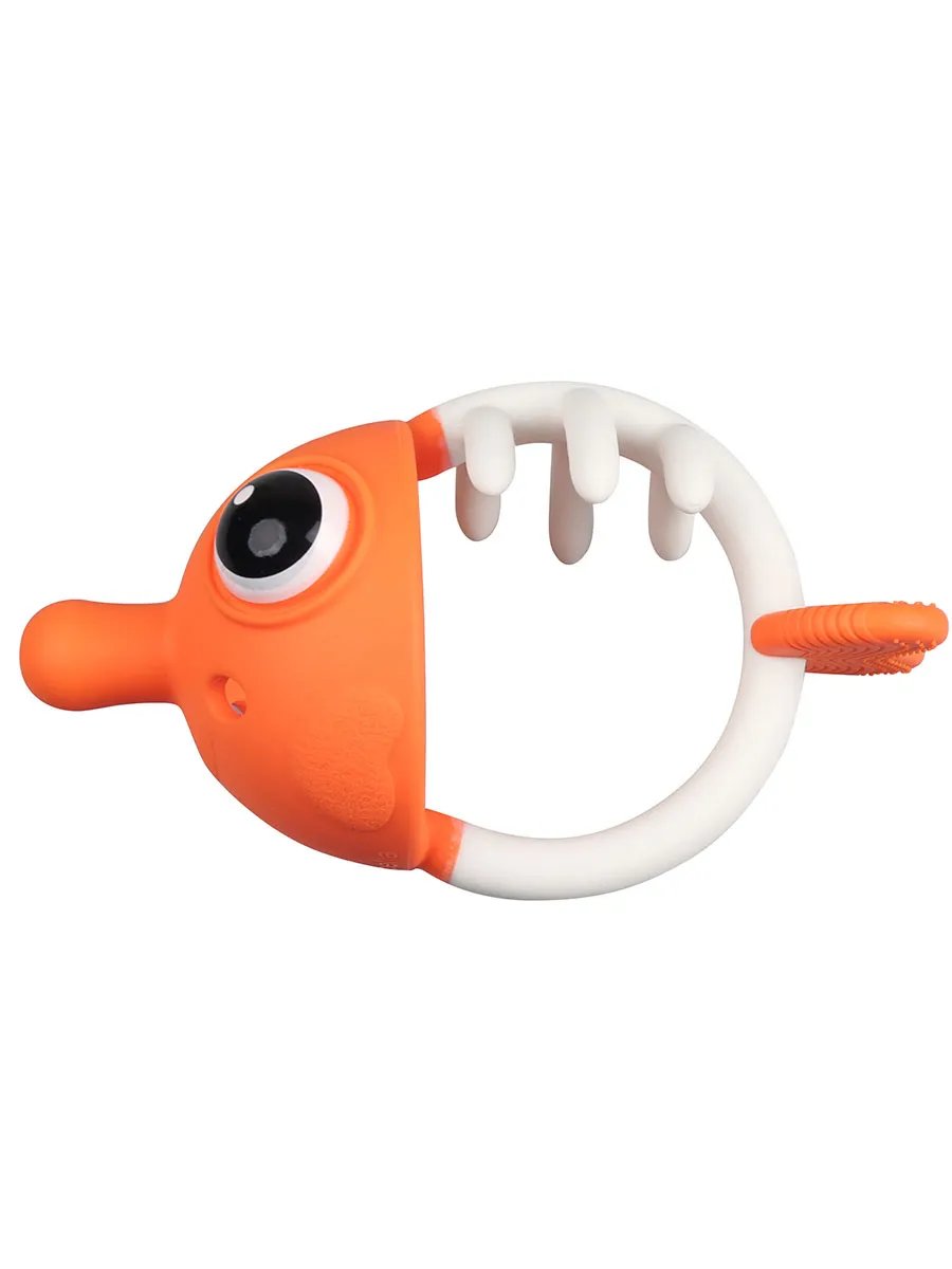 Прорезыватель Mombella силиконовый Рыбка оранжевый 02101. Изображение 1