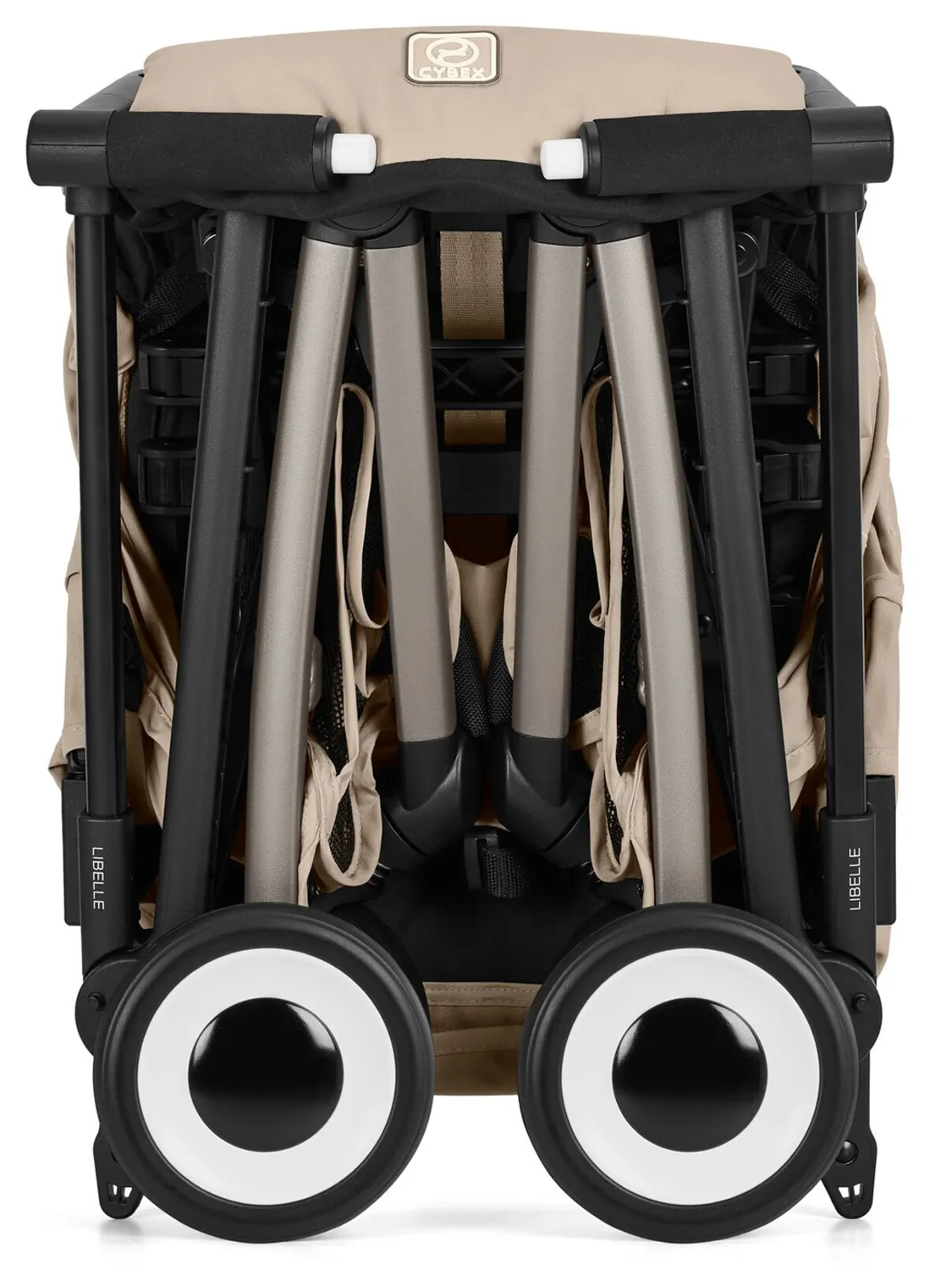 Коляска прогулочная Cybex Libelle TRE (2026), бежевый (almond beige) с дождевиком и бампером. Изображение 7