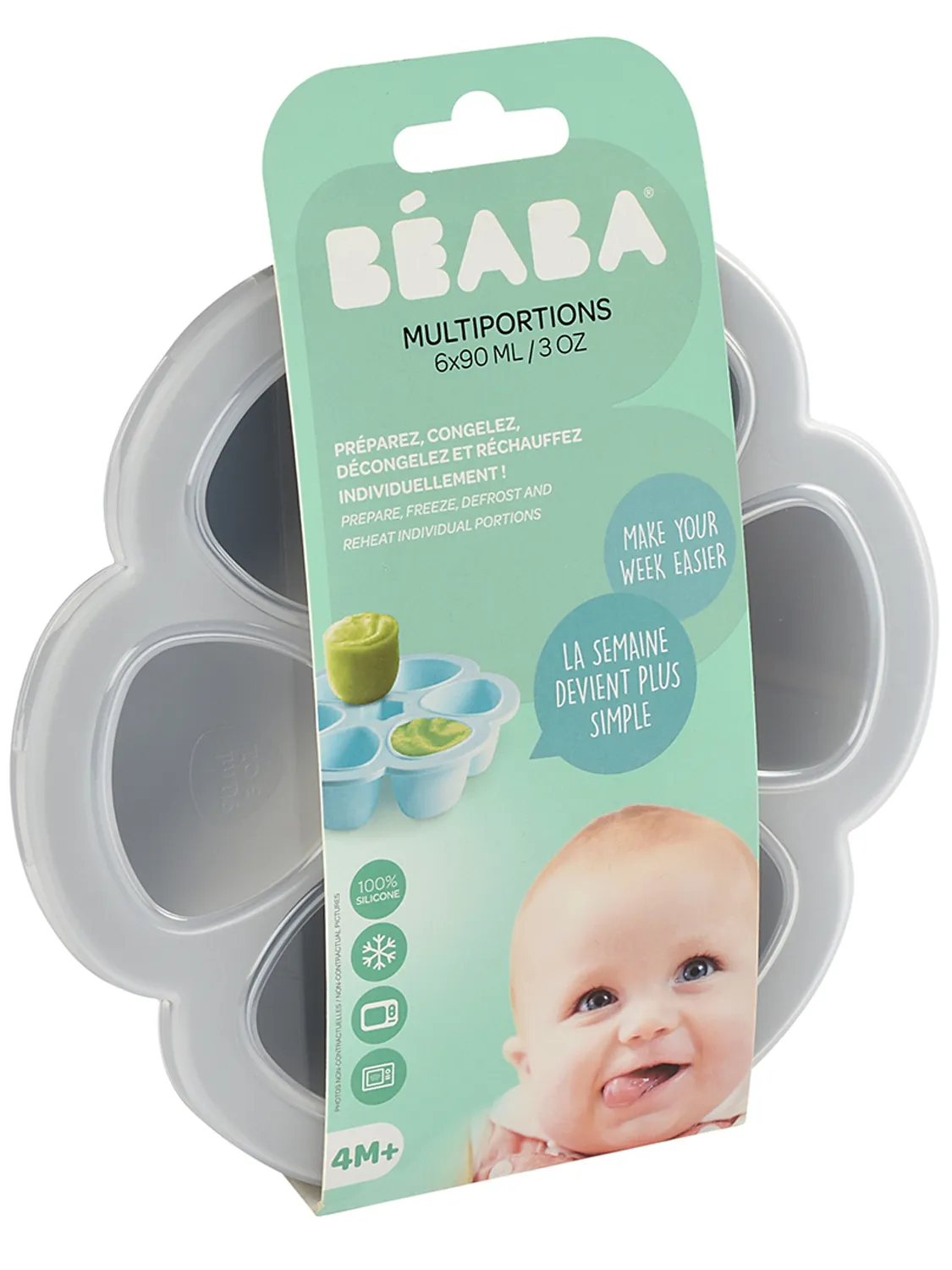 Контейнер Beaba силиконовый для заморозки Multiportions 6*90ML