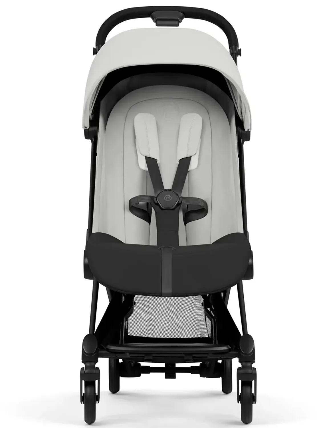 Коляска прогулочная Cybex Coya Style 2026, белый, шасси черный (off white/BLK), с дождевиком. Изображение 2