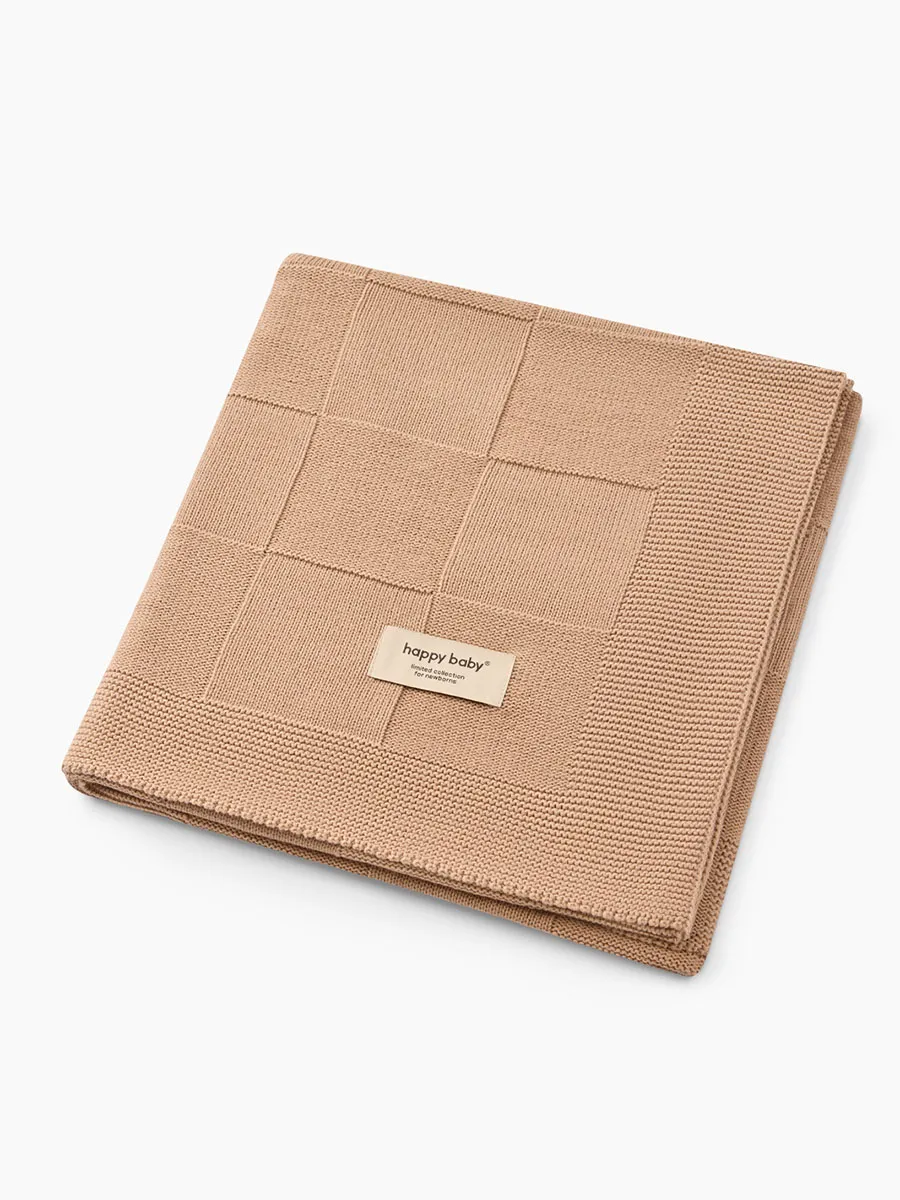 Плед Happy Baby детский 100х100 см бежевый (beige) 87584. Изображение 1
