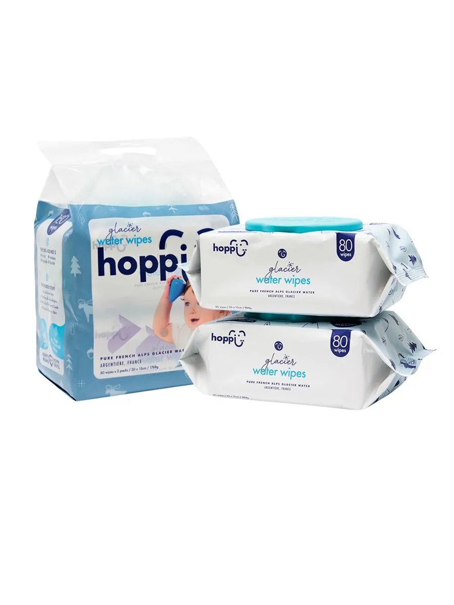 Салфетки Hoppi детские влажные с ледниковой водой 160 шт (80 x 2)