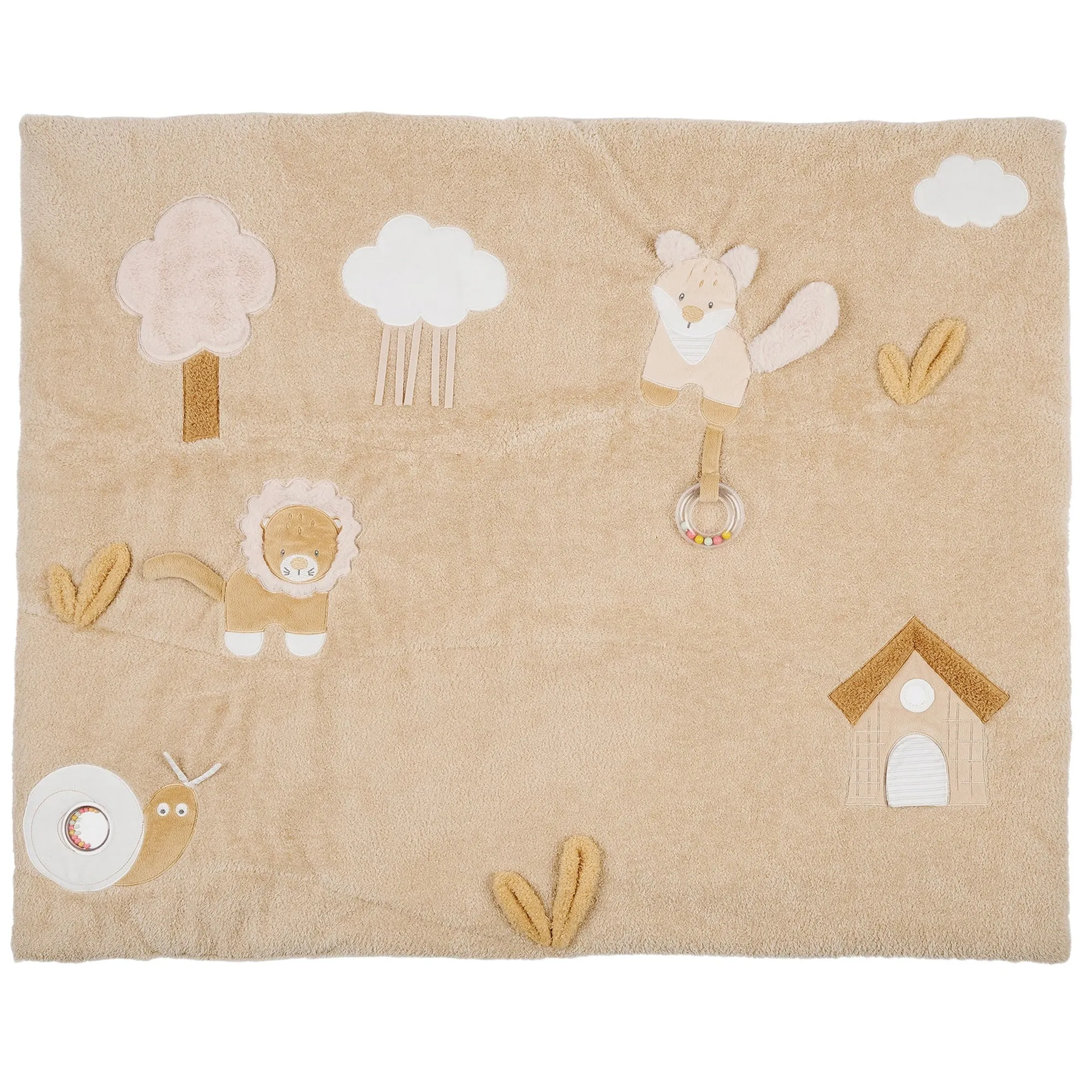 Коврик детский игровой Nattou FLO, ERNEST & OLI Лиса, Лев и Слоник без арок 682237