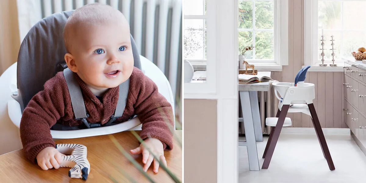Стульчик Stokke Steps: White/Natural с аксессуарами