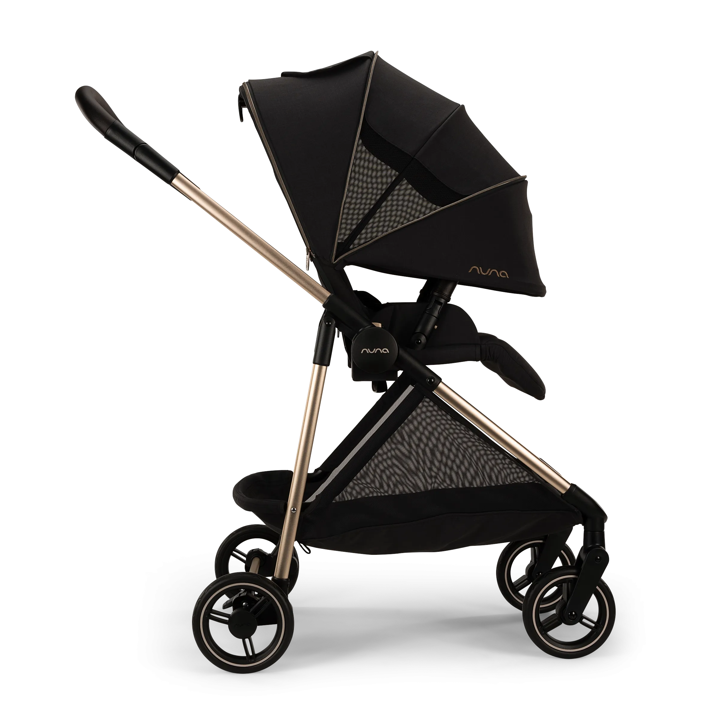 Коляска 2 в 1 Nuna IXXA NEXT, Черная (Riveted Rose) с люлькой LYTL, Черная (Riveted)