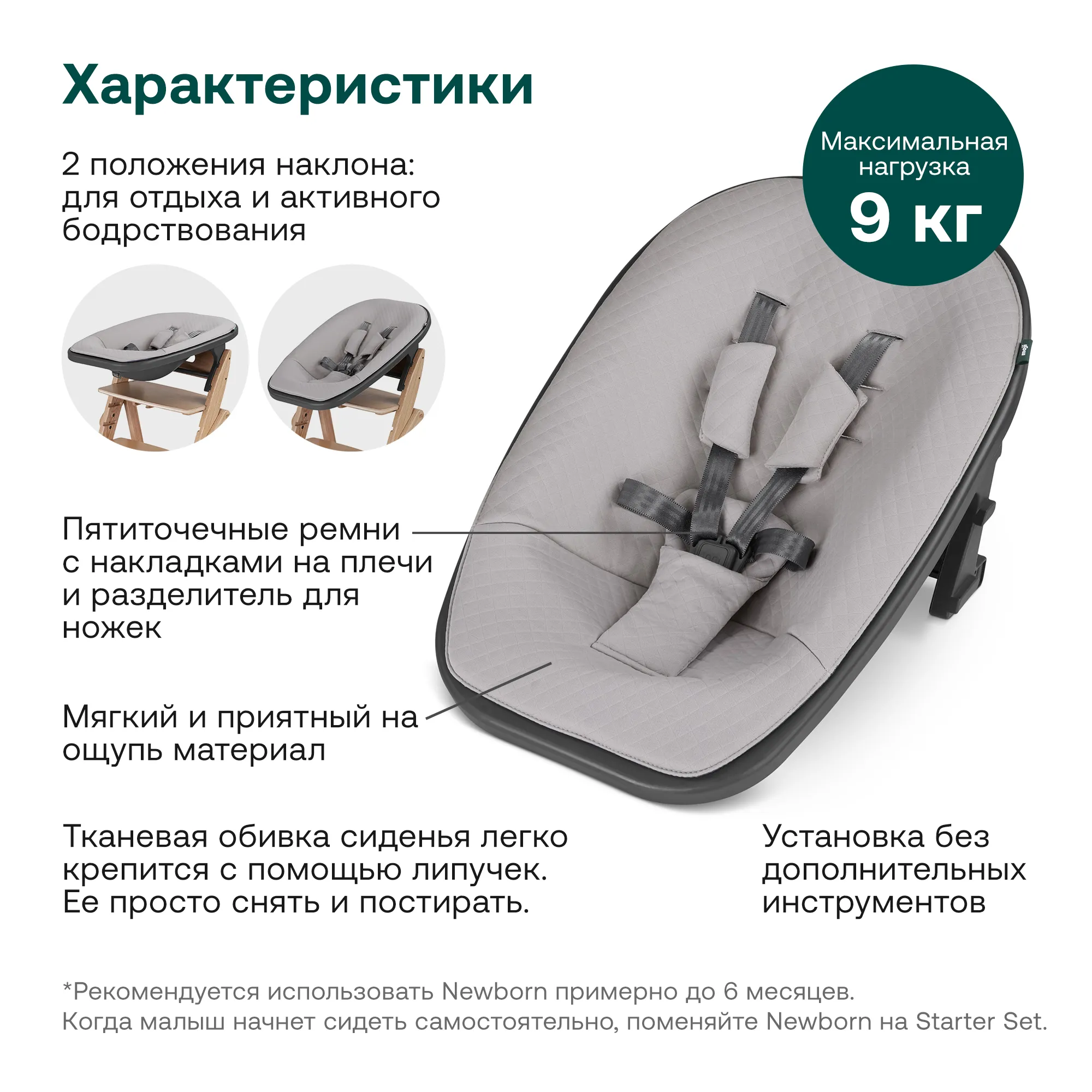 Растущий стульчик Moji by ABC-Design Yippy ВСЁ ВКЛЮЧЕНО cotton, текстиль birch