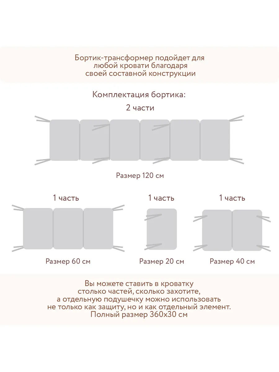 Защита для детской кроватки (фенс-бортик)  PERINA Sateen Collection