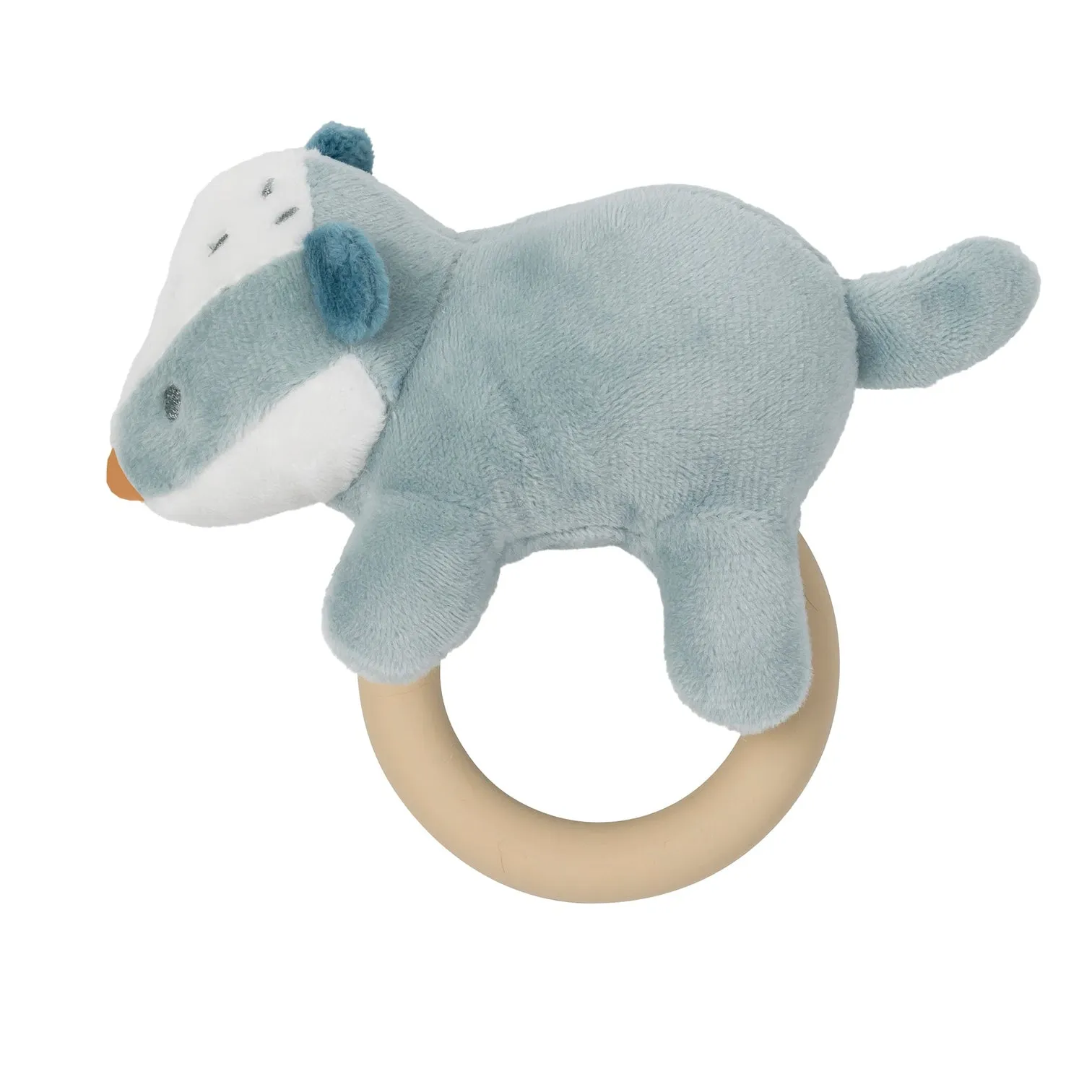 Игрушка мягкая Nattou Rattle FELIX & LEO Барсук с кольцом 595179