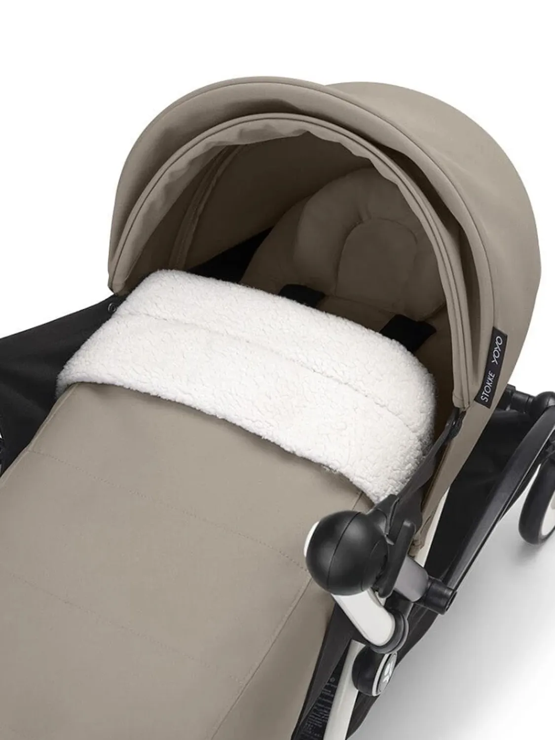 Коляска 2 в 1 Stokke YOYO3, серо-коричневый (taupe), рама черная, люлька мягкая. Изображение 6