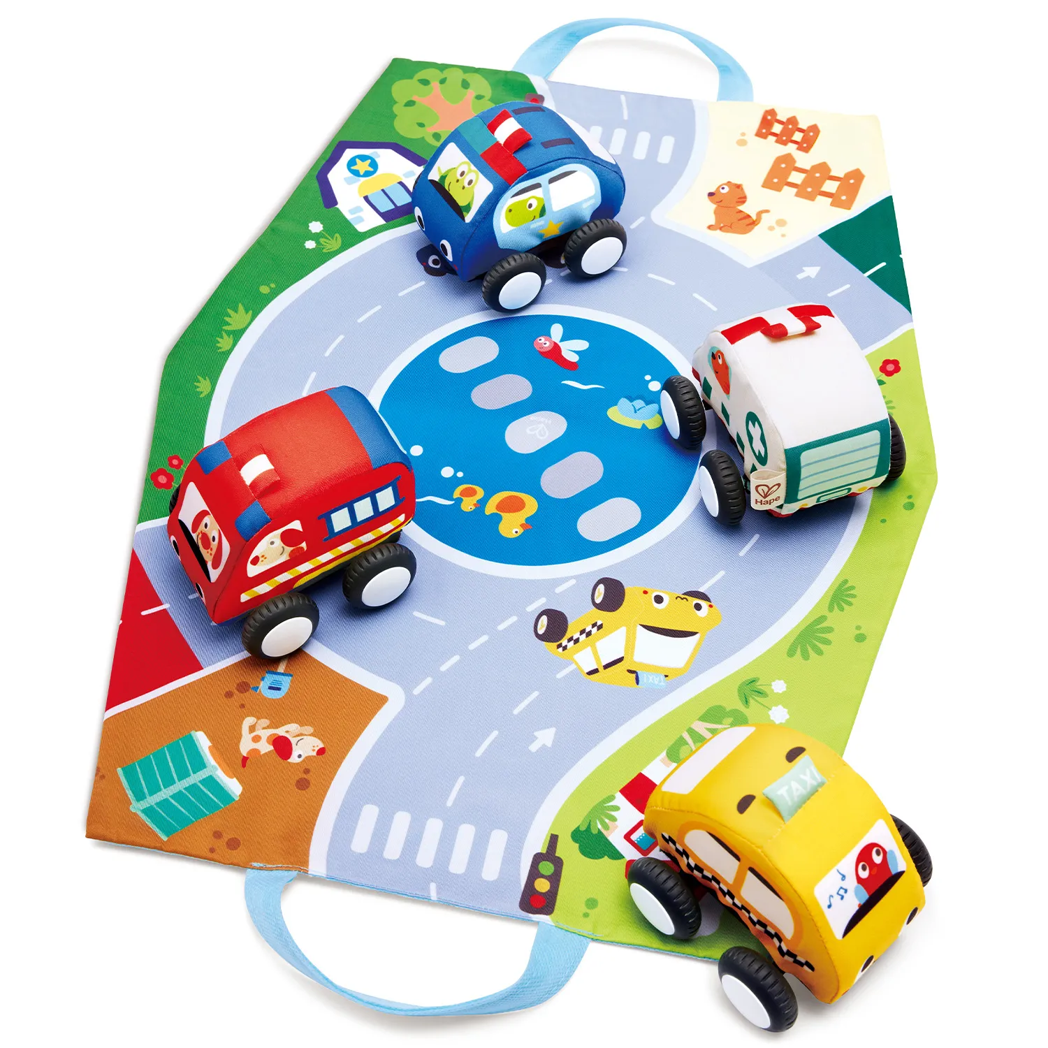 Набор игровой HAPE для малышей «Навстречу приключениям» Плюшевые машинки E0076_HP