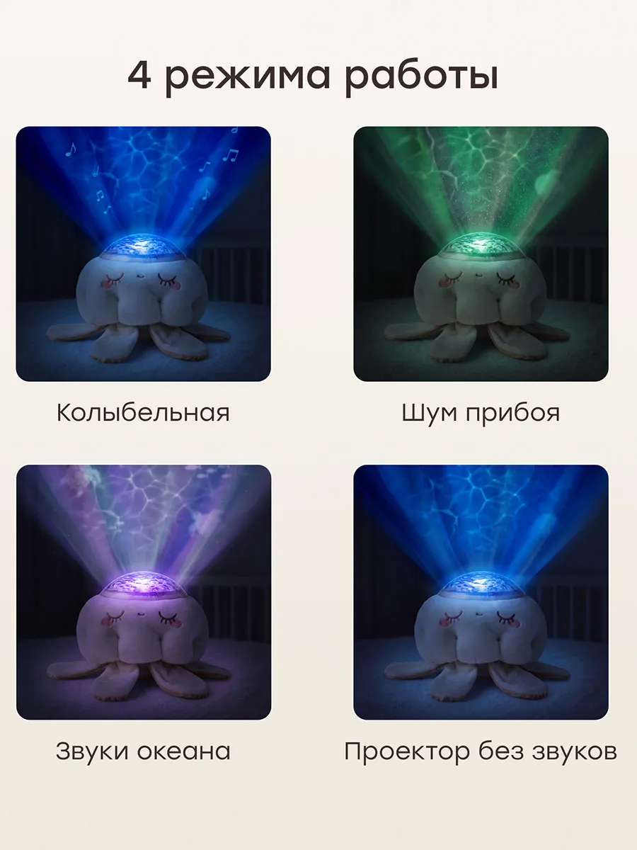Проектор ночник игрушечный Happy Baby LUMINA «ЛЮМИНА» milky 332011